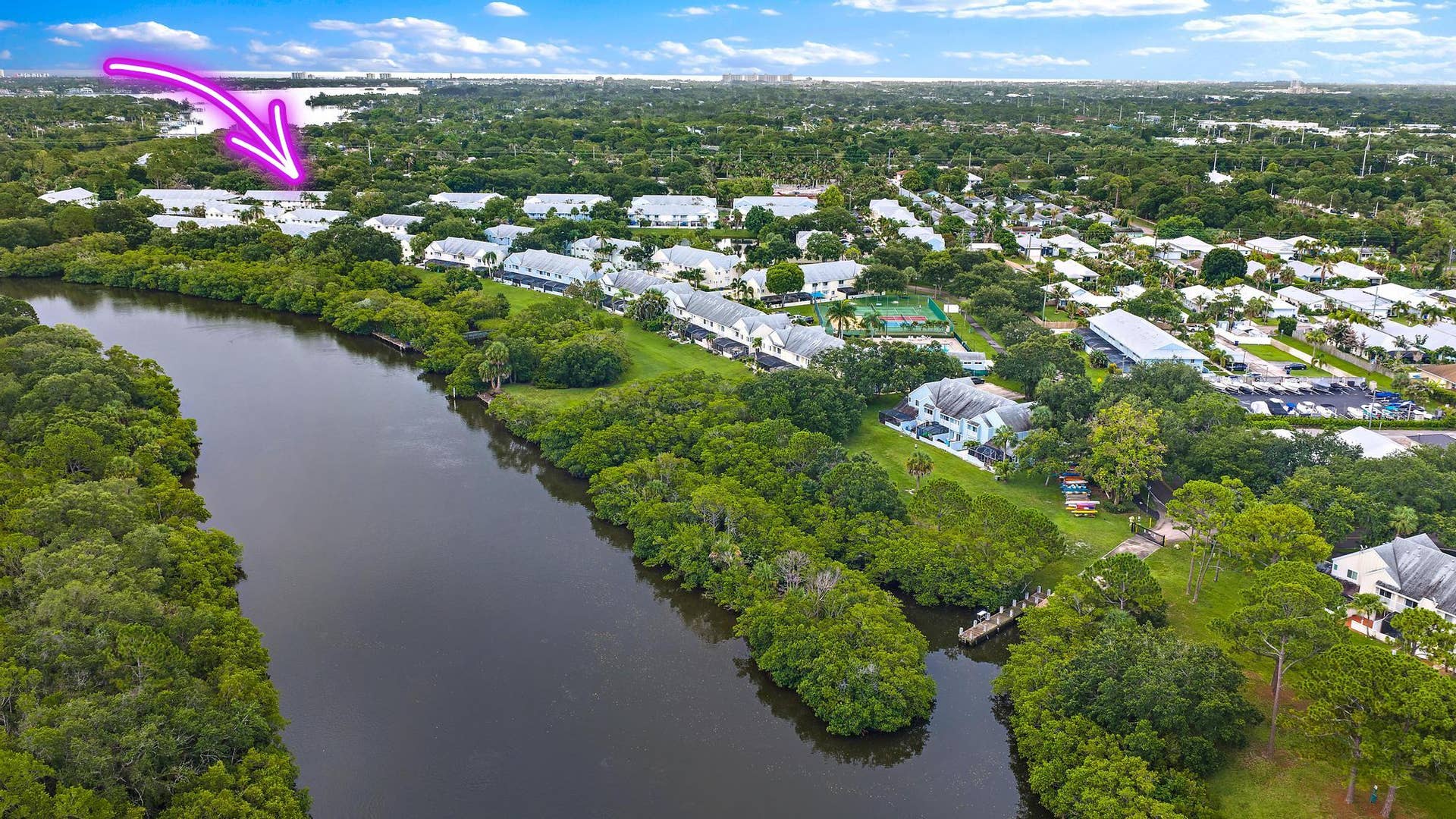 6158 Riverwalk Lane, #6, Jupiter, FL 33458 Aerial View of River