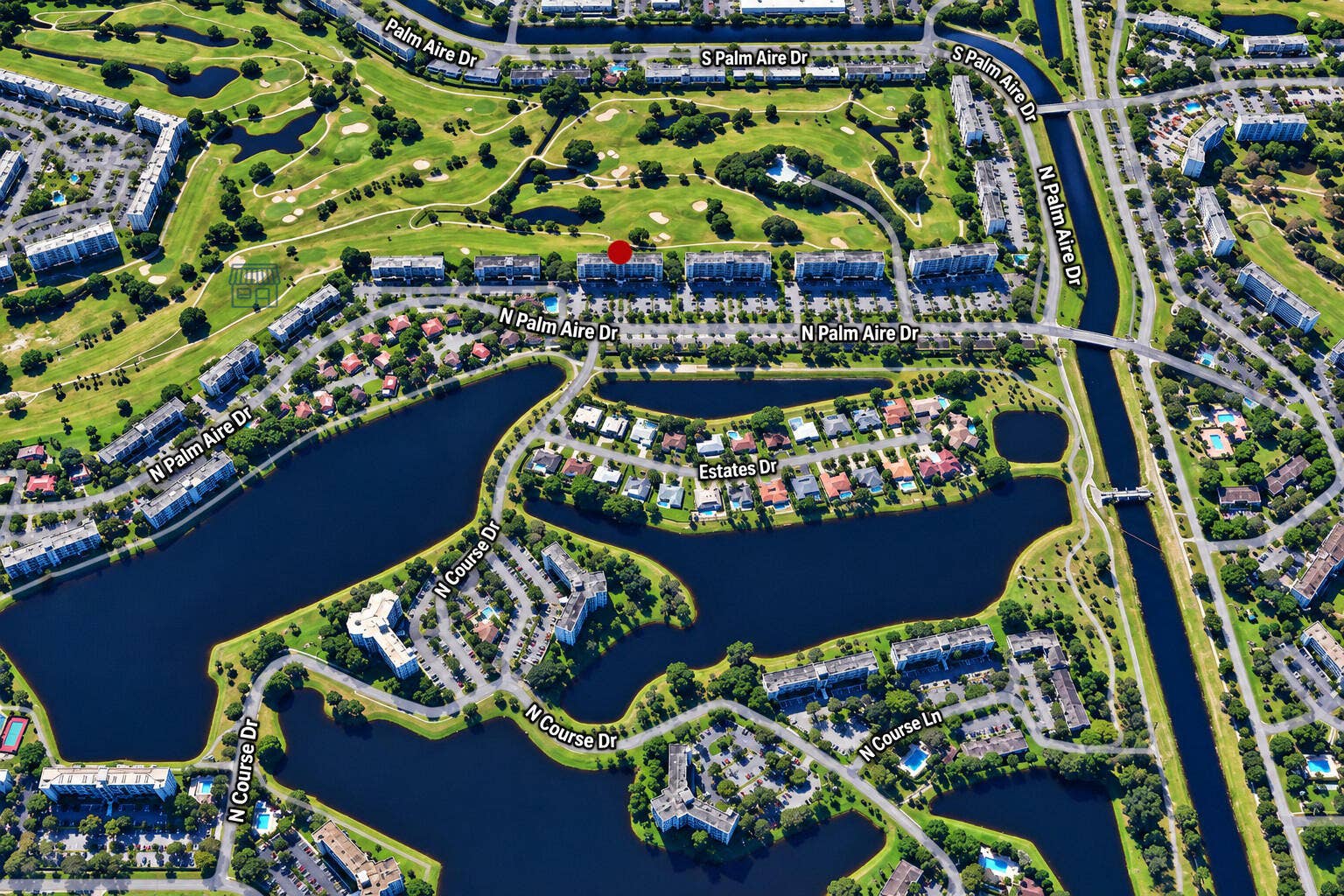 3050 N Palm Aire Drive, #602, Pompano Beach, FL 33069 Aerial Golf Community Map