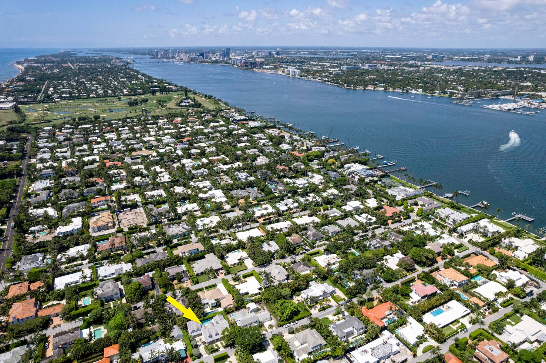 Aerial southwest of home