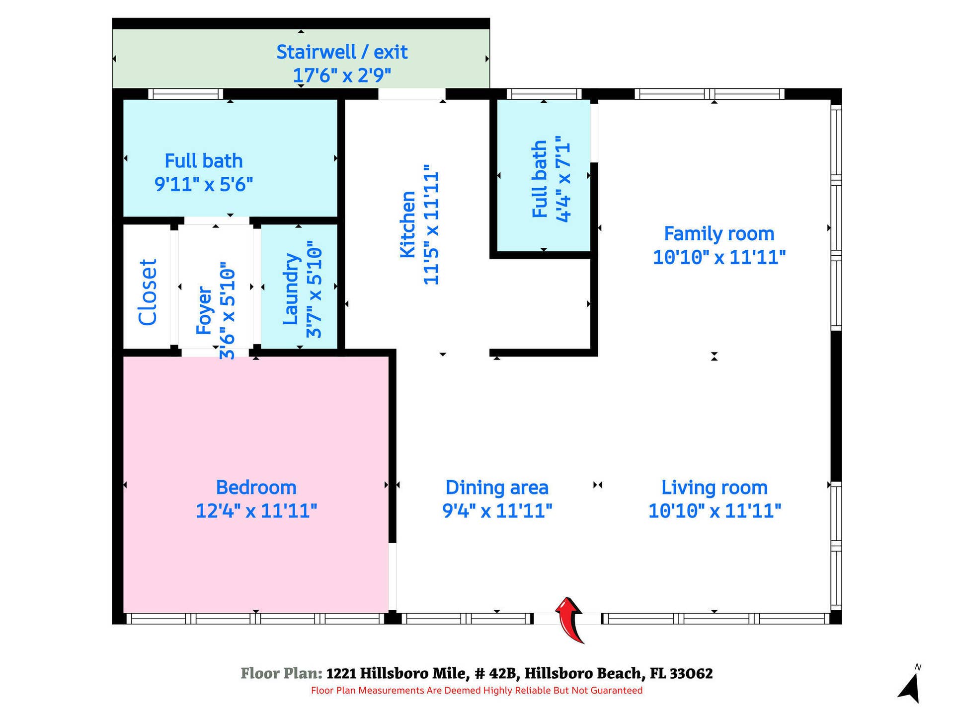 1221 Hillsboro Mile, #42b, Hillsboro Beach, FL 33062 2 Floor Plan