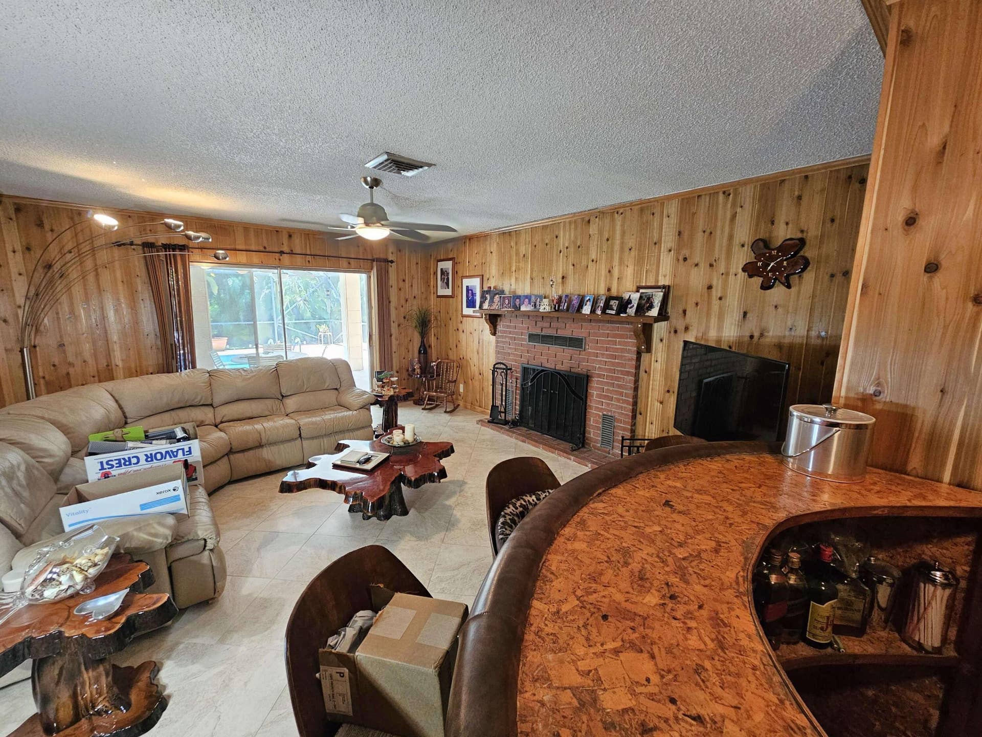 11500 SW 3rd Street, Plantation, FL 33325 family room with fireplace