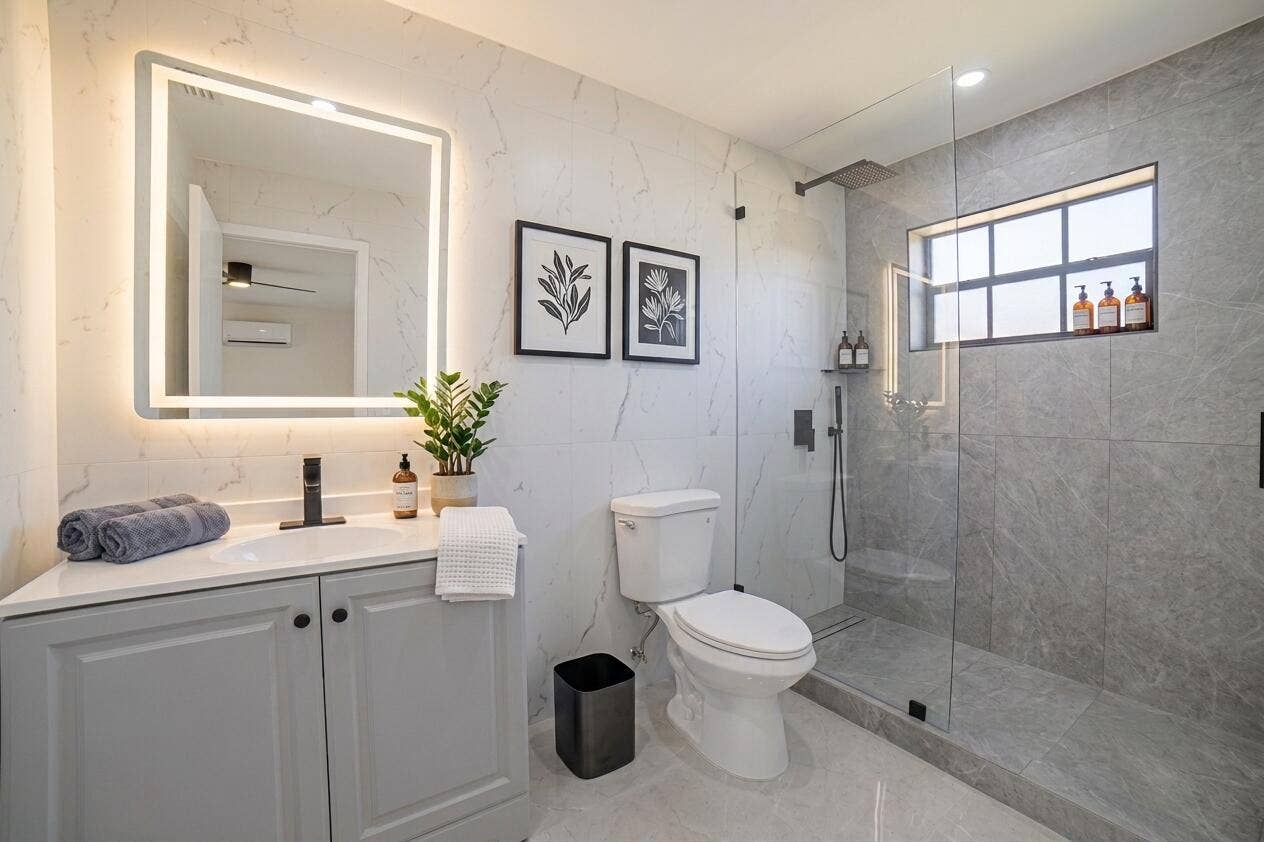 110 NW 6th Avenue, Dania Beach, FL 33004 Virtual Staging Bedroom 1 Bathroom