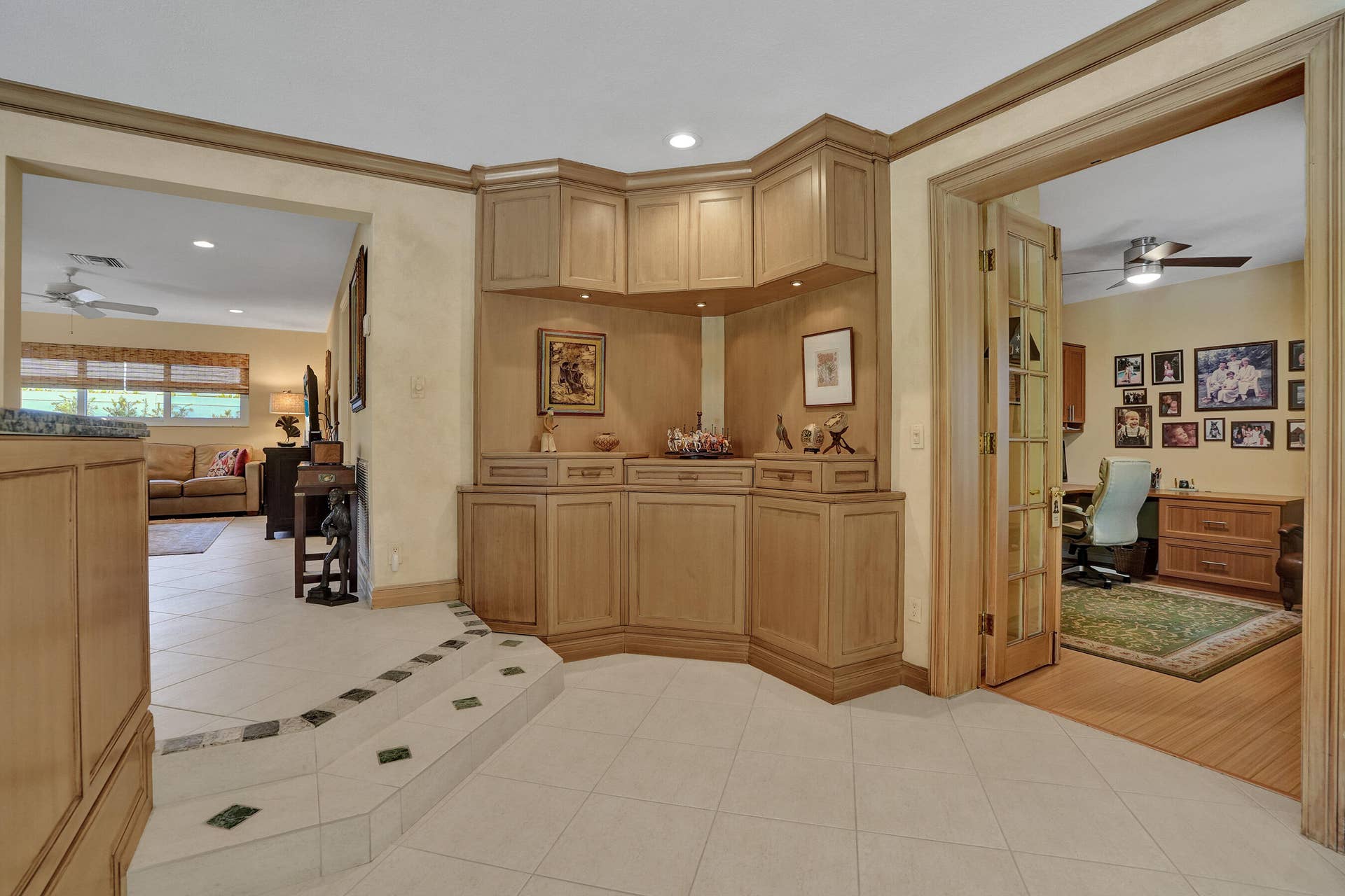 11 Tam O'shanter Lane, Fort Lauderdale, FL 33308 Office/4th bedroom to the right of photo. Family & kitchen area to the left.
