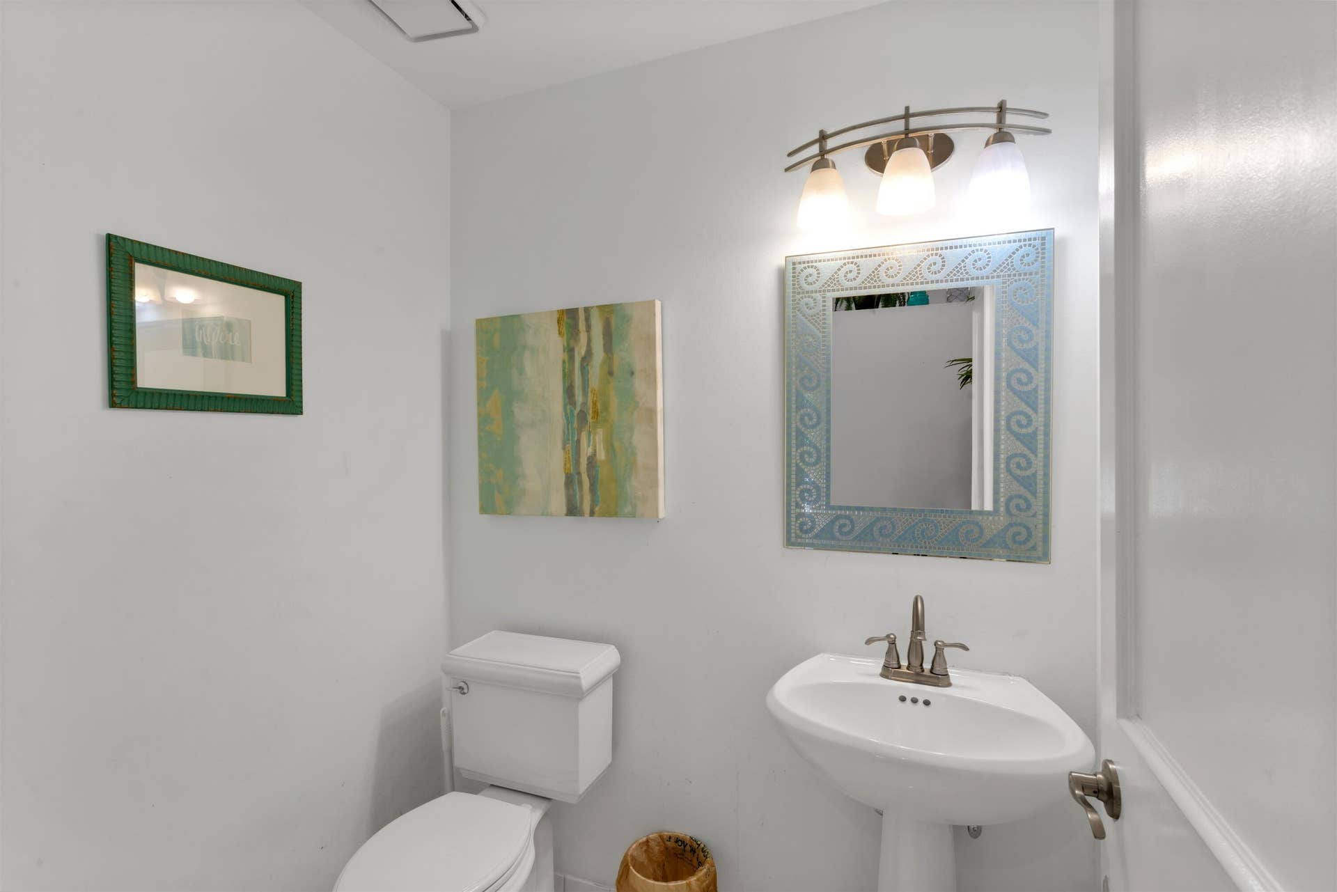powder room convenient from living areas