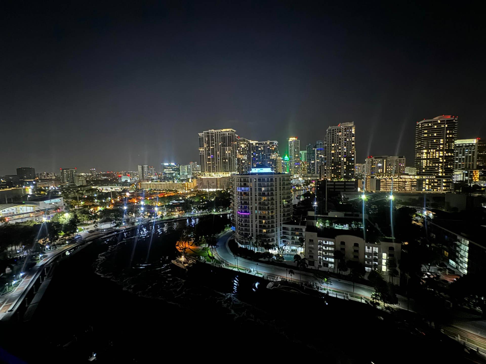 600 W Las Olas Boulevard, #1808s, Fort Lauderdale, FL 33312 Balcony Night view