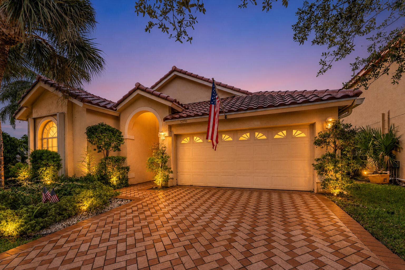12910 Clifton, Boca Raton, FL 33428 Evening Front View