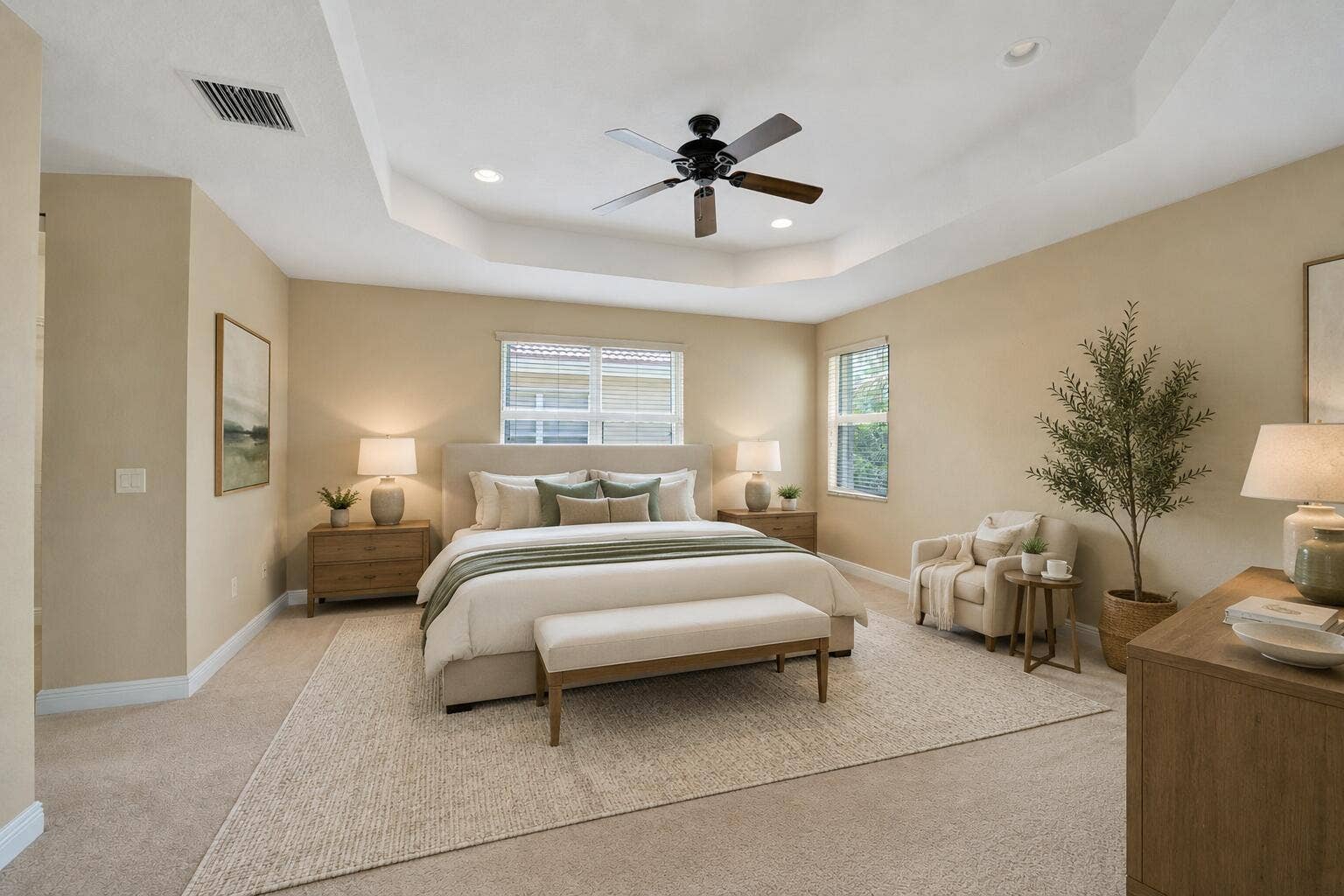 Primary suite - virtually staged