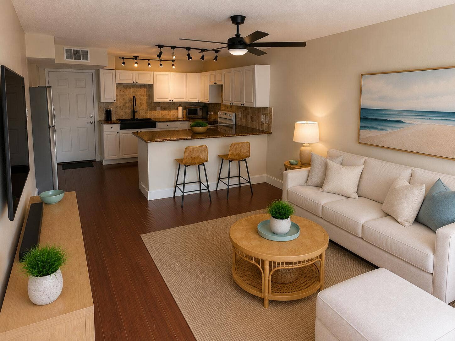 725 Hummingbird Way, #210, North Palm Beach, FL 33408 Living room staged 4