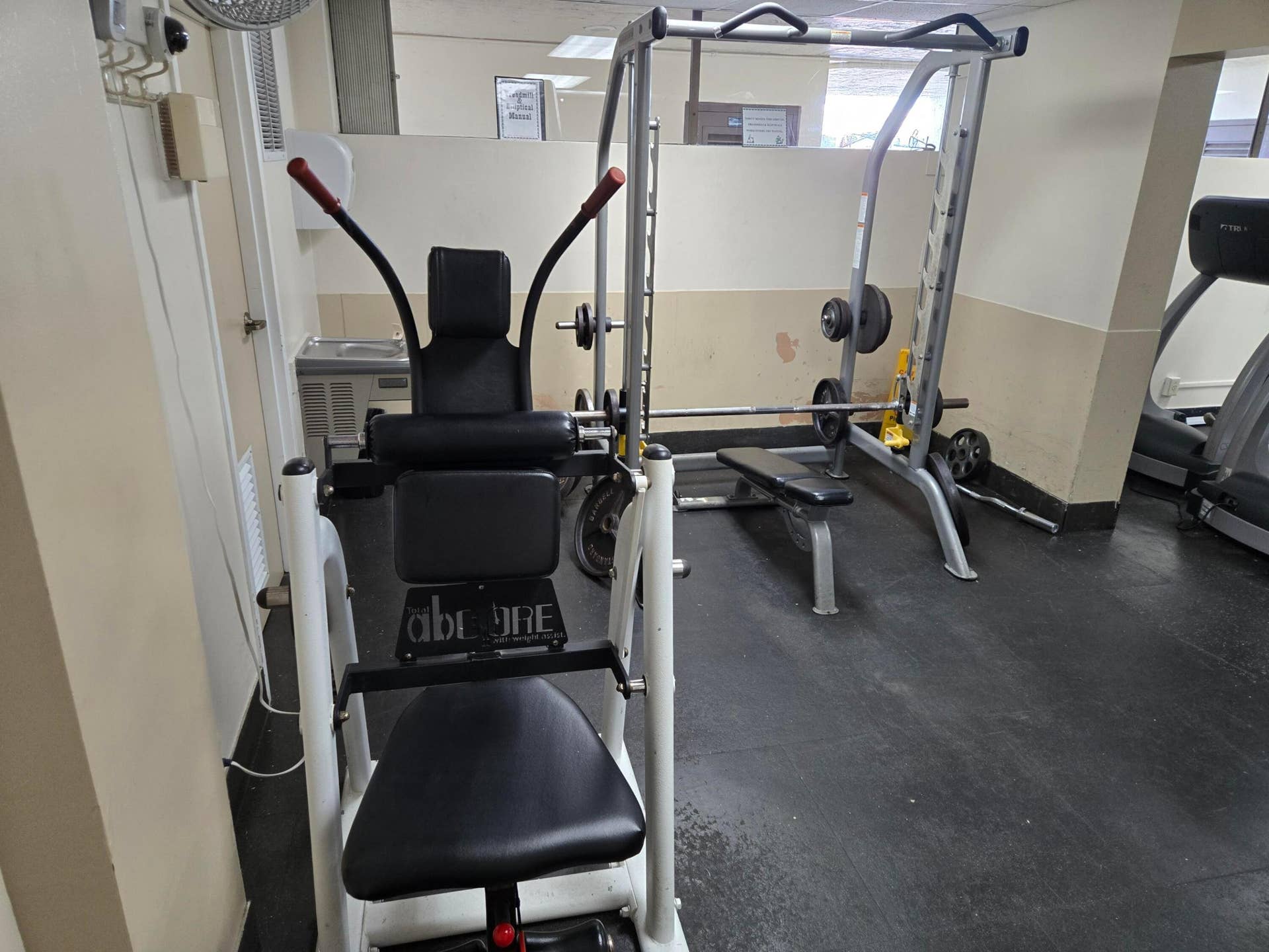 All kinds of exercise equipment.