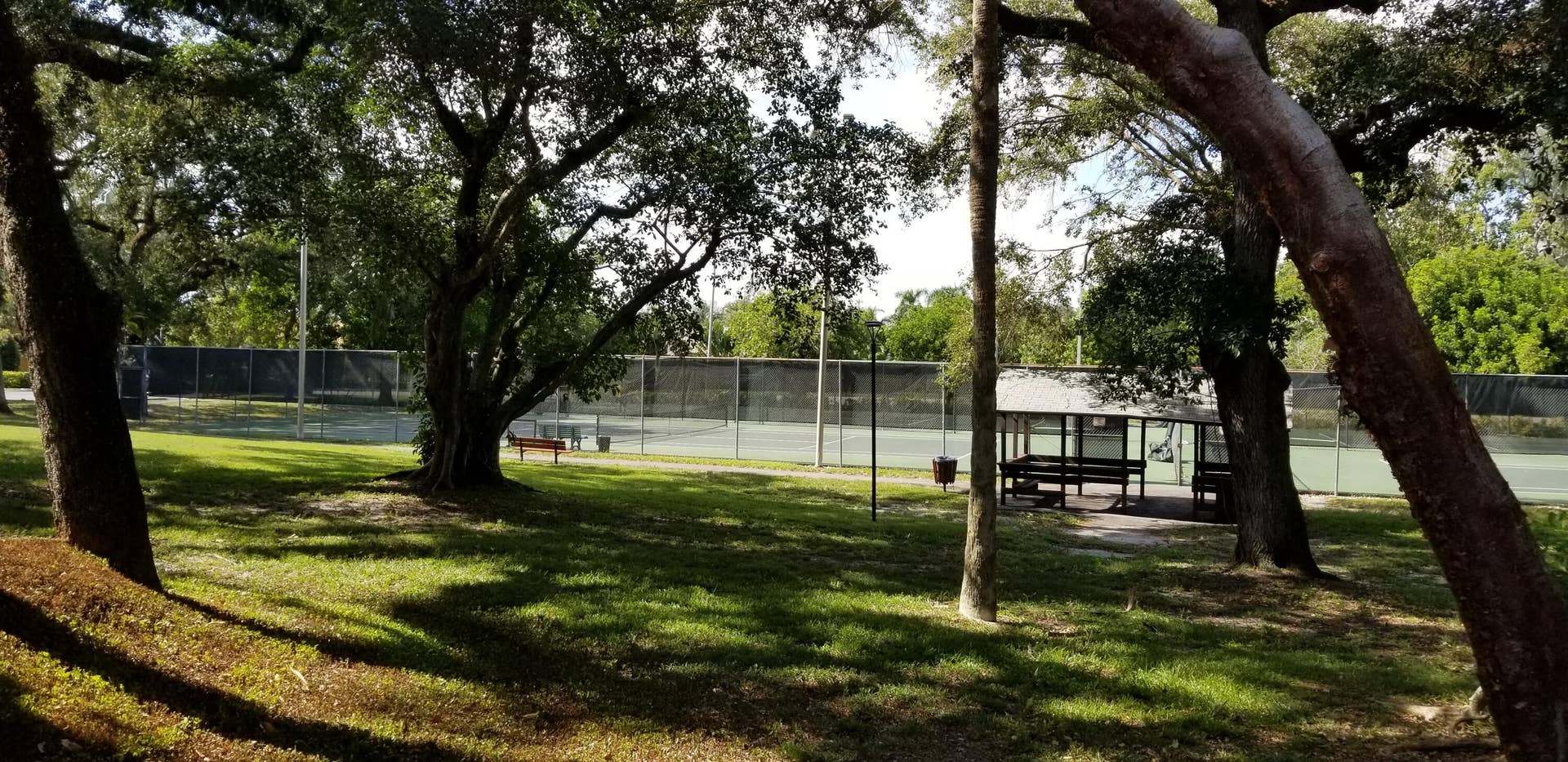Tennis courts, pickleball & basketball courts.