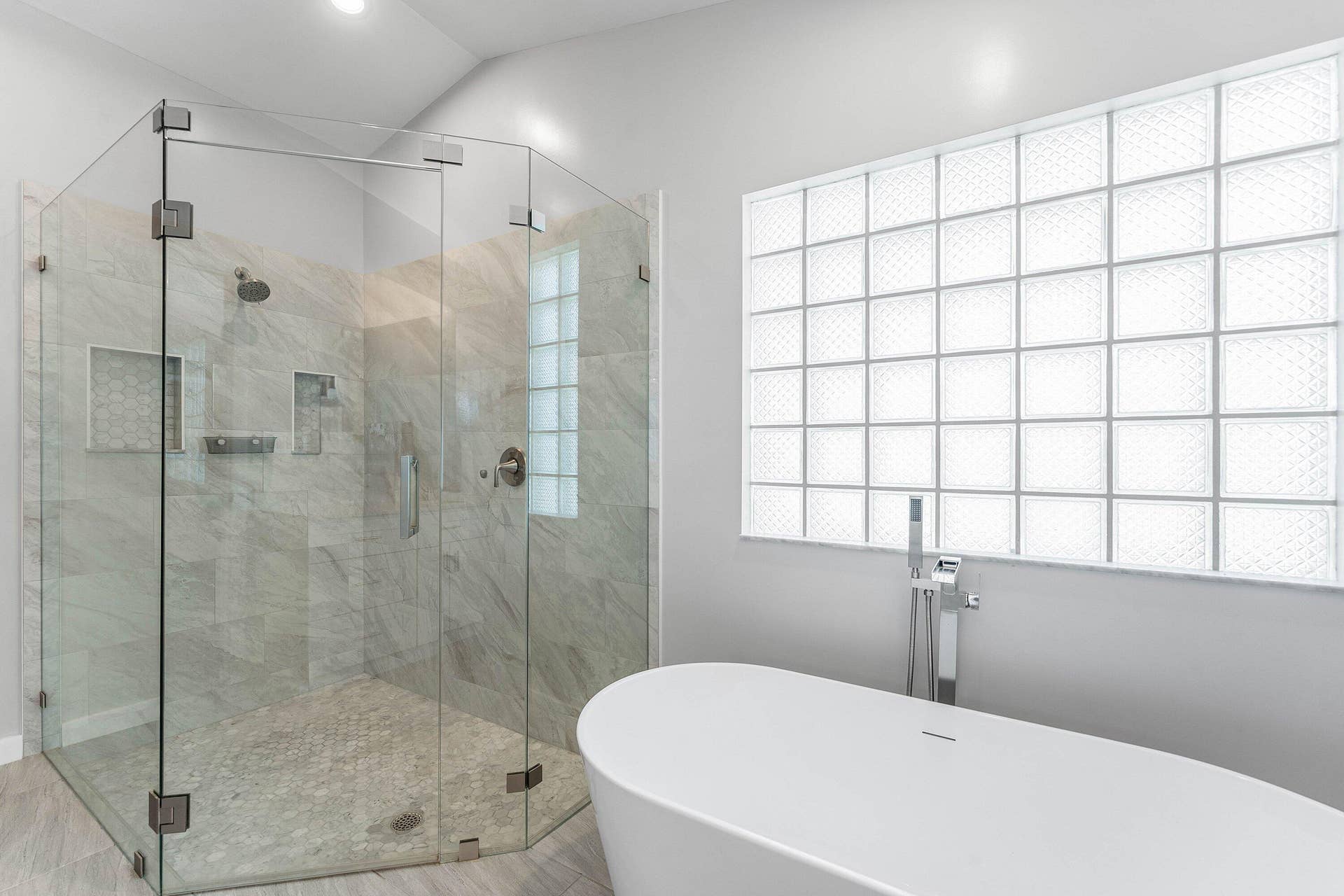 Soak in your oversized tub and hop into your huge shower after a long day!