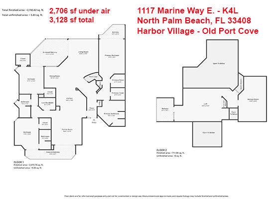 1117 Marine Way E, #K4l, North Palm Beach, FL 33408 Floor Plan: 1117 Marine Way E, K4L - 3 Beds, 3 Baths, 4 Balconies, + Loft 2,702sf Condo
