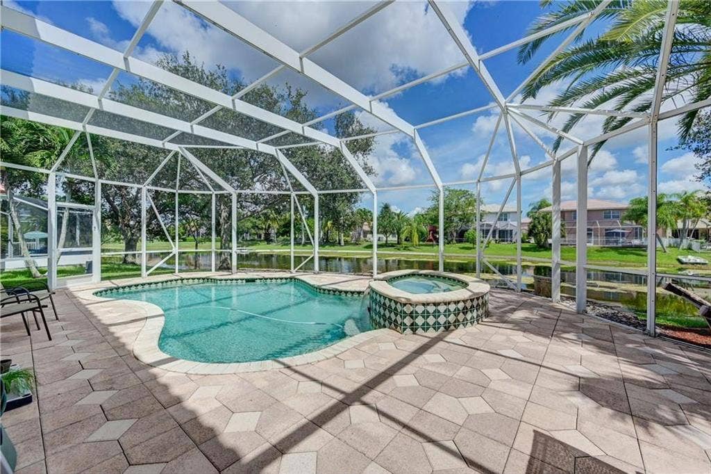 The tile is different on the pool. This is just for the view