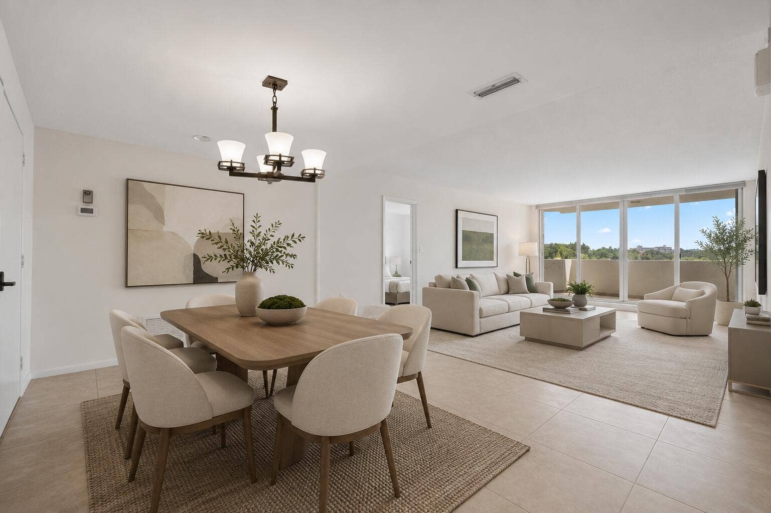 2773 S Ocean Boulevard, #416, Palm Beach, FL 33480 Virtually Staged Dining/Living