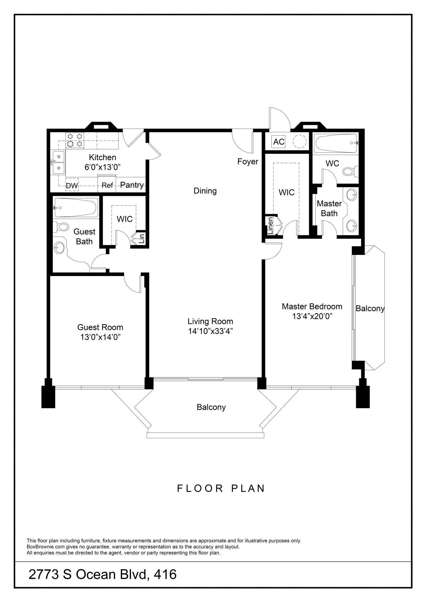 2773 S Ocean Boulevard, #416, Palm Beach, FL 33480 Floor plan