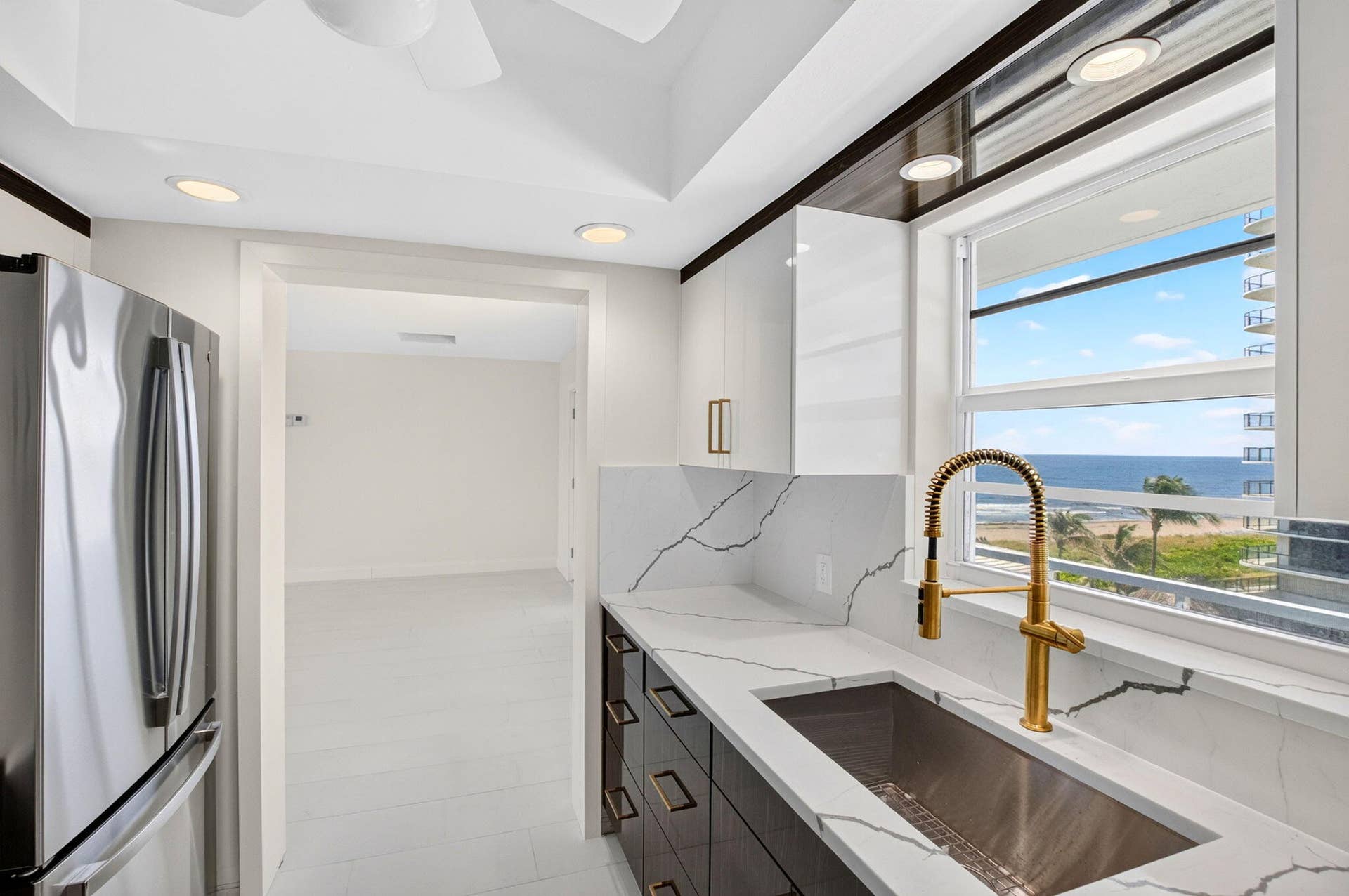 2701 S Ocean Boulevard, #47, Highland Beach, FL 33487 Enjoy the Ocean View from the Kitchen.
