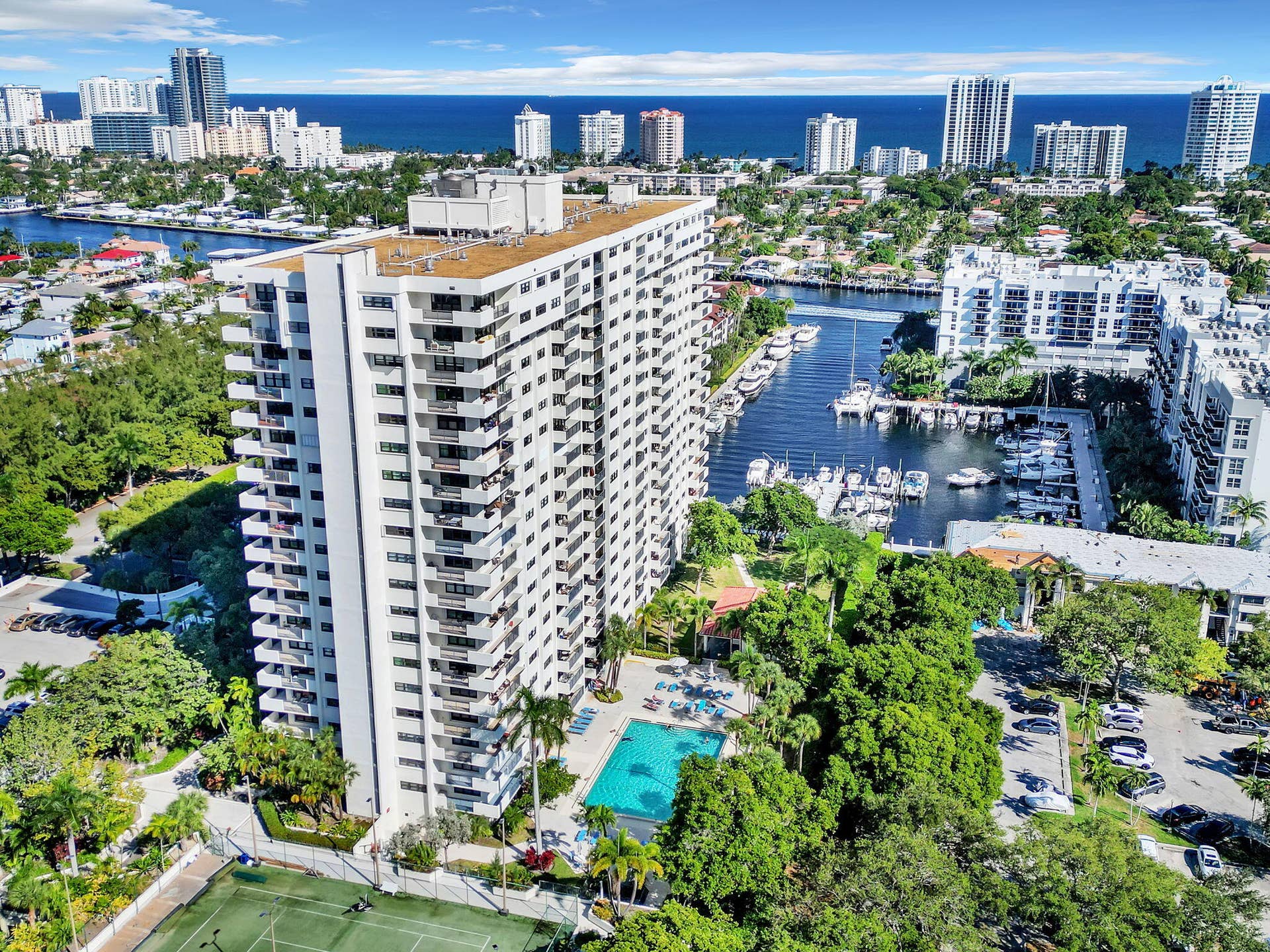 3200 Port Royale Drive N, #902, Fort Lauderdale, FL 33308 Condominium Building and Marina with Intracoastal and ocean views