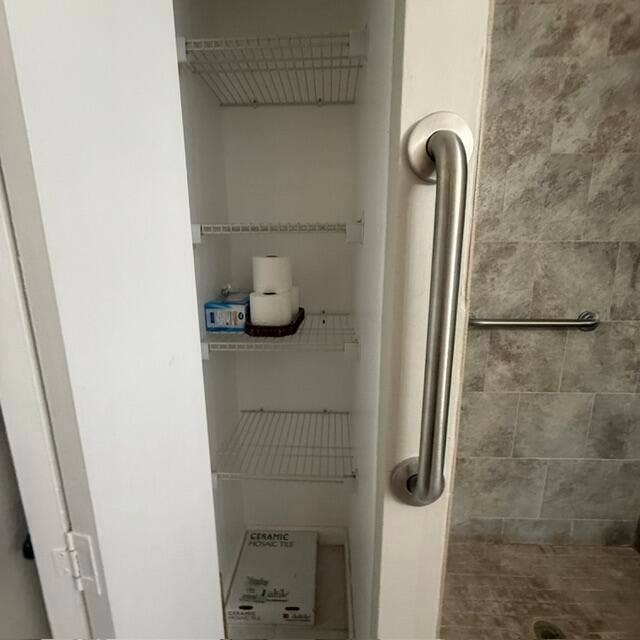 linen closet in bath