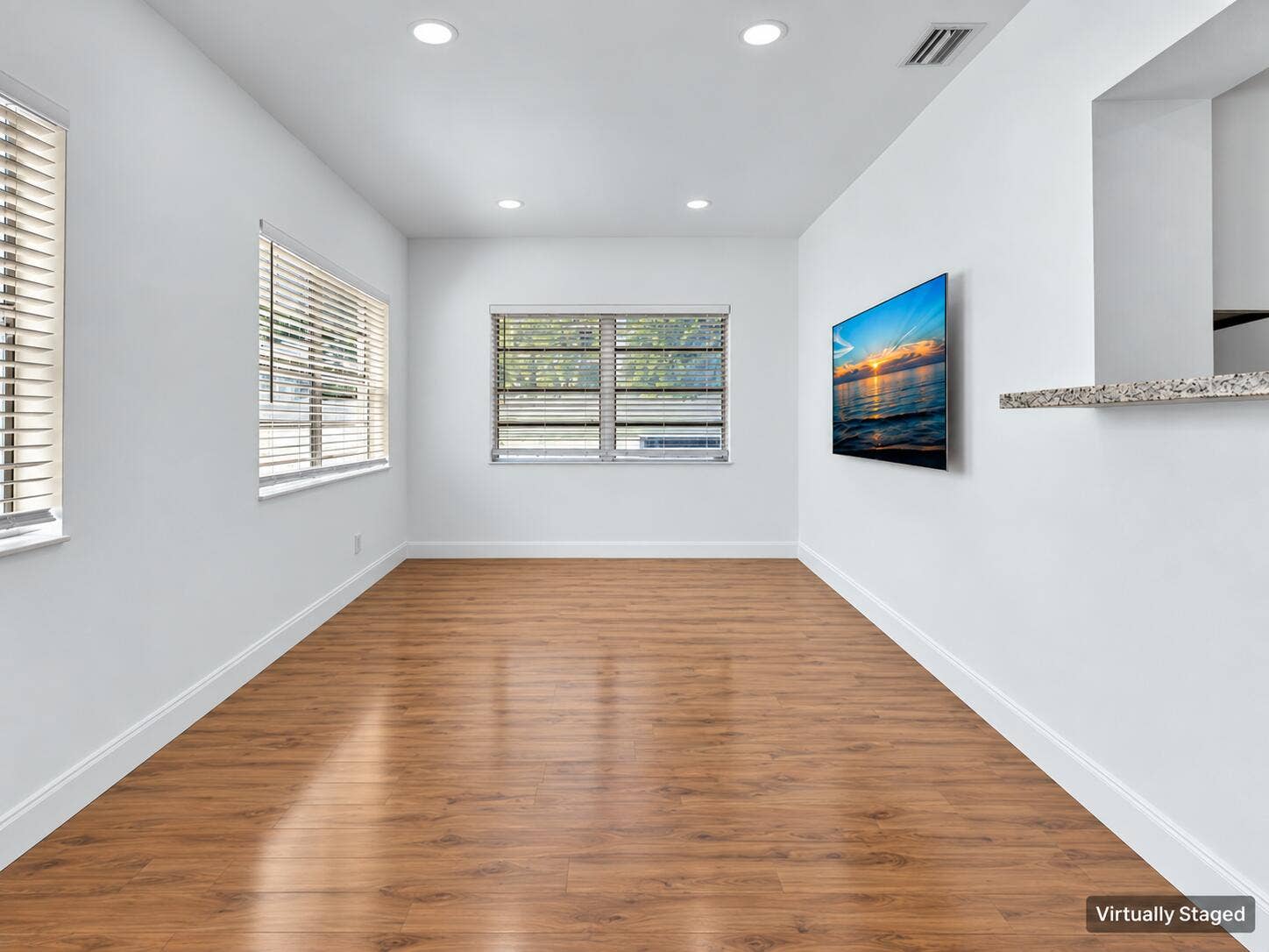 Virtually decluttered  furniture removed