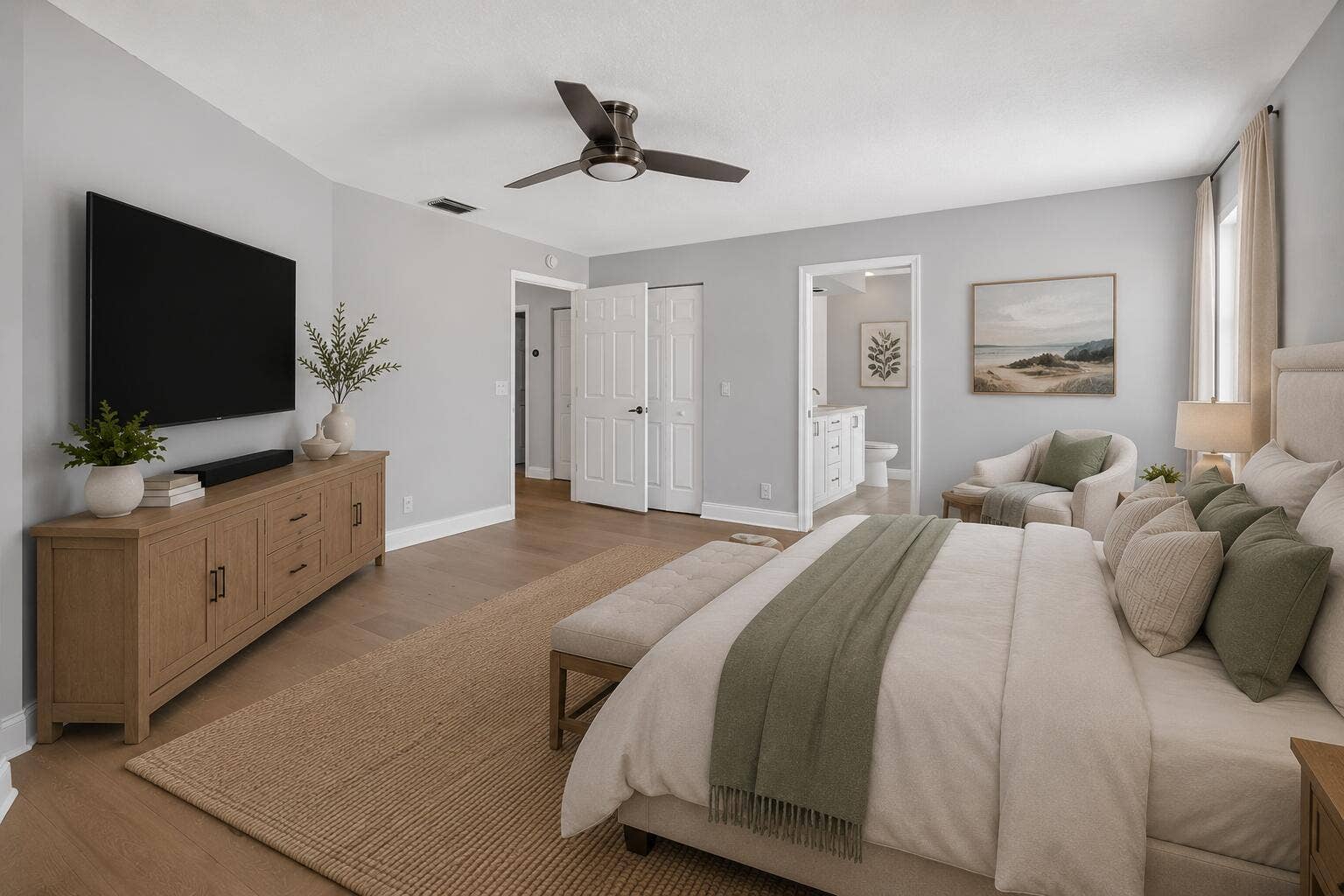 9444 NW 8th Circle, Plantation, FL 33324 Primary - bedroom 1 of 4 - Ai generated photo - digitally staged. May not depict exact proportions.