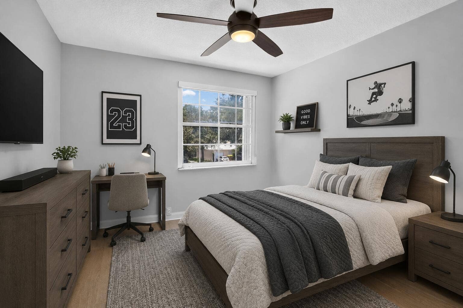 9444 NW 8th Circle, Plantation, FL 33324 Bedroom 3 of 4 - Ai generated photo - digitally staged. May not depict exact proportions.