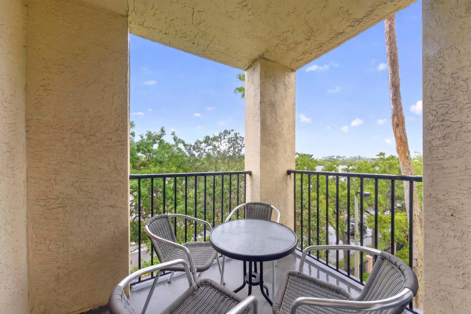 Private balcony with peaceful southeast viewsperfect for morning coffee or evening relaxation.