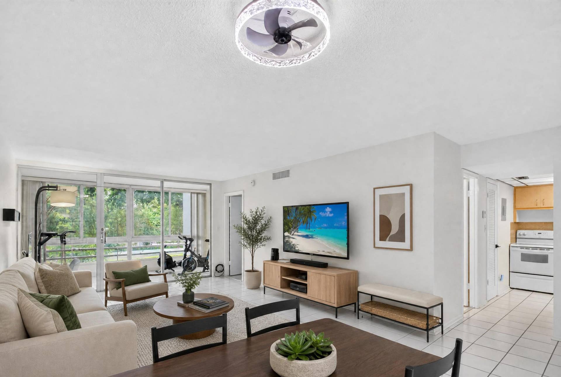 6903 Cypress Road, #B23, Plantation, FL 33317 Living Room Staged