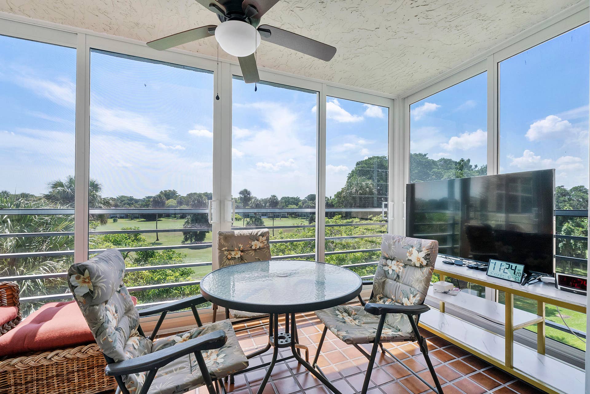 804 Cypress Grove Lane, #408, Pompano Beach, FL 33069 Screened in porch over looking the golf course.