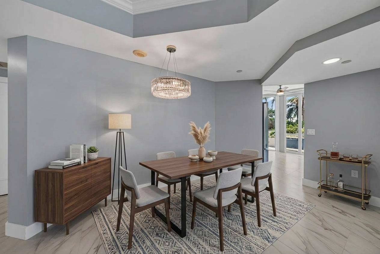 Dining room staged