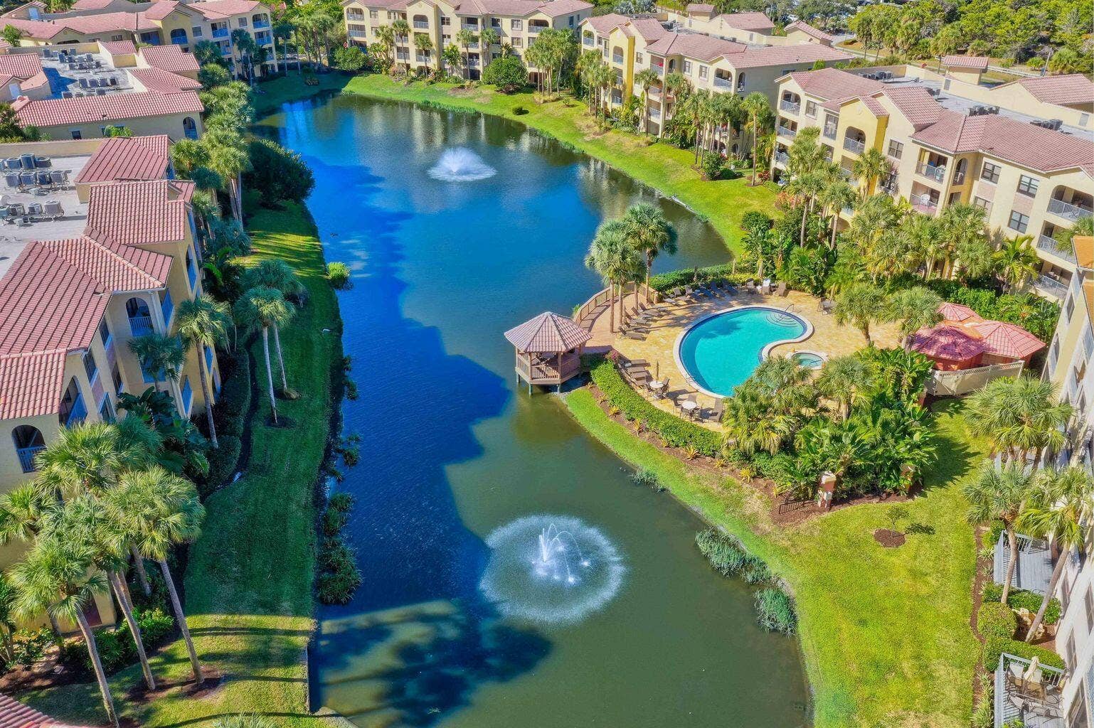 100 UNO LAGO Drive, #402, Juno Beach, FL 33408 OT Aerial West View