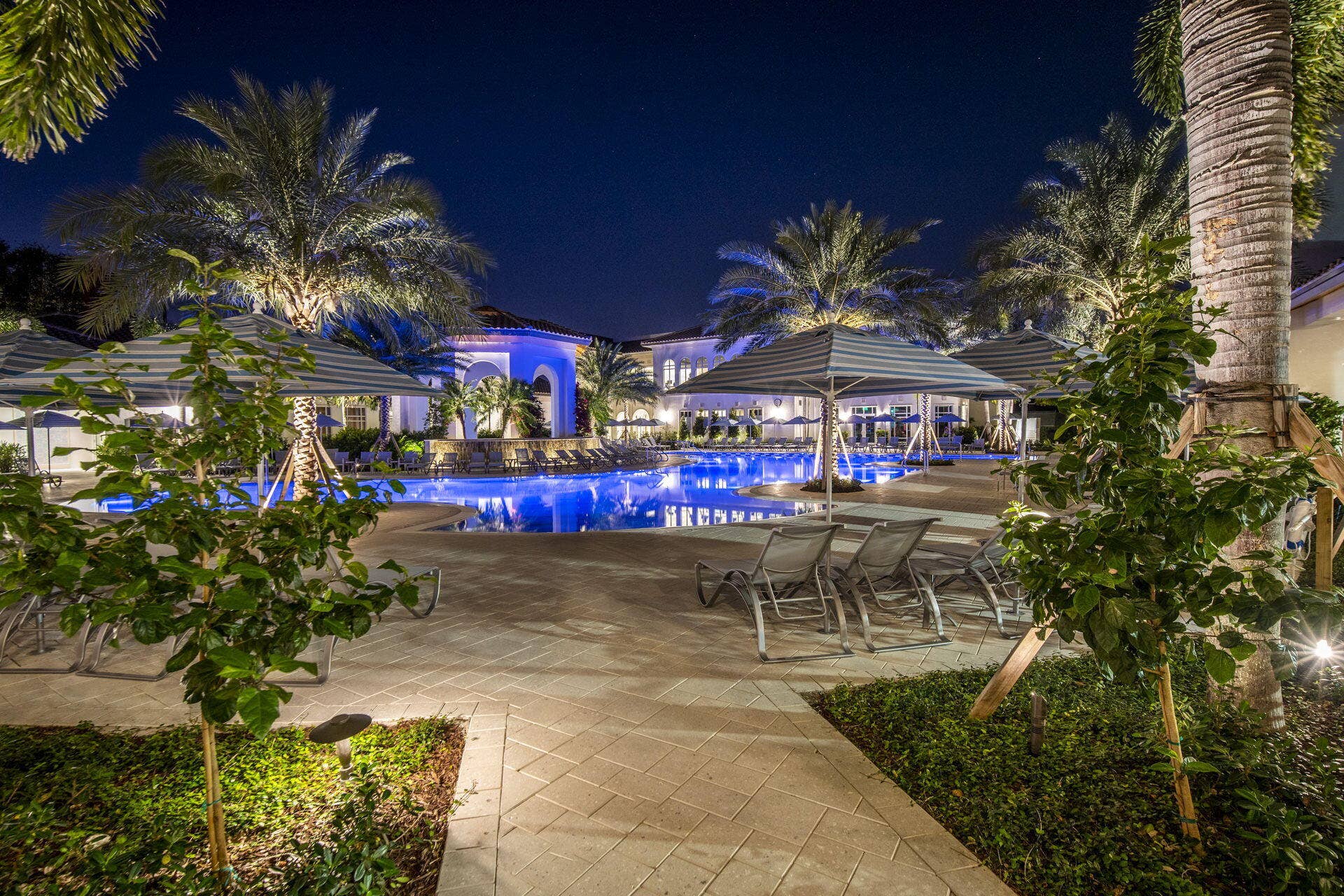 16083 Via Monteverde, Delray Beach, FL 33446 130-web-or-mls-pool deck at night