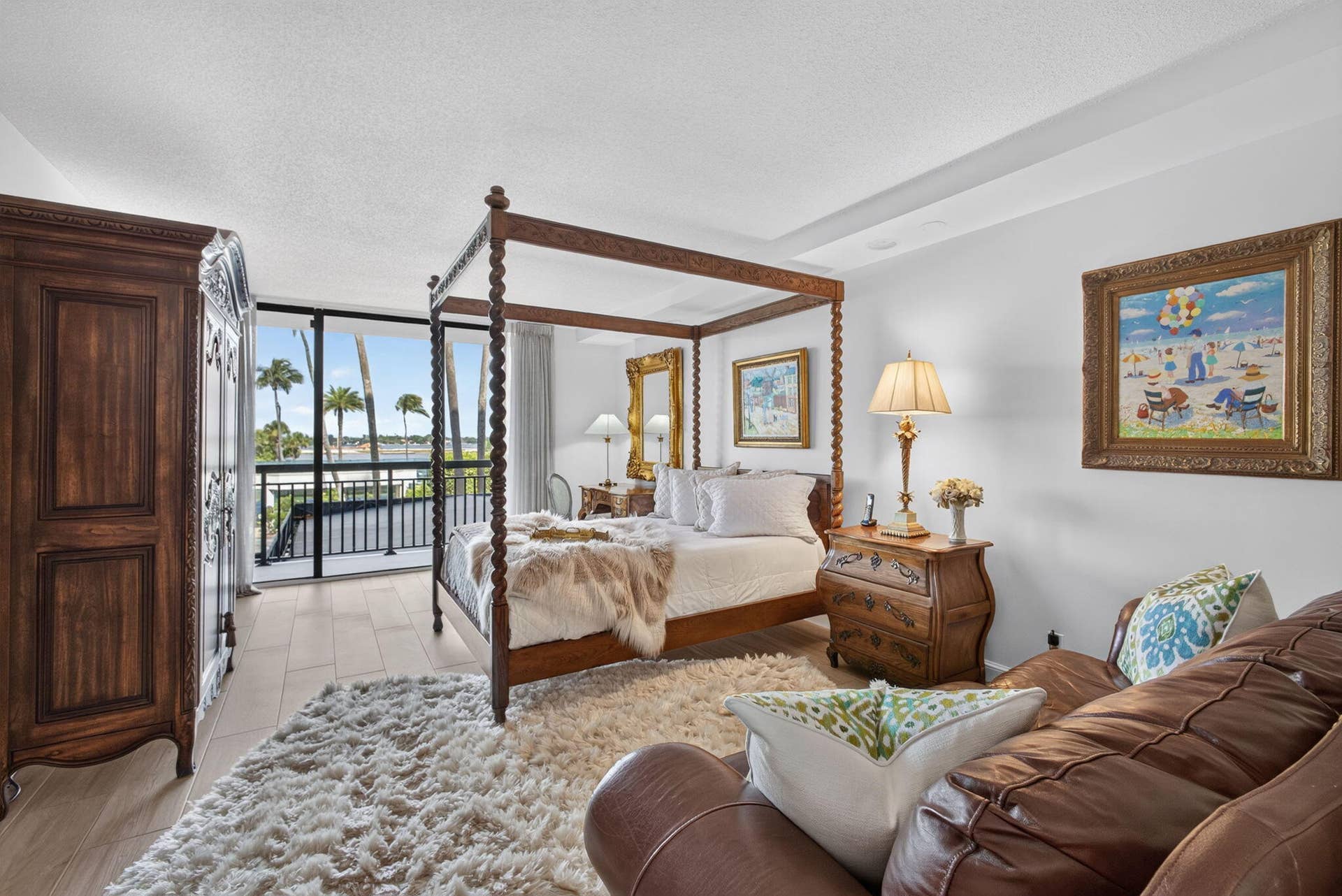 3140 S Ocean Boulevard, #101 S, Palm Beach, FL 33480 Master bedroom with Intracoastal views
