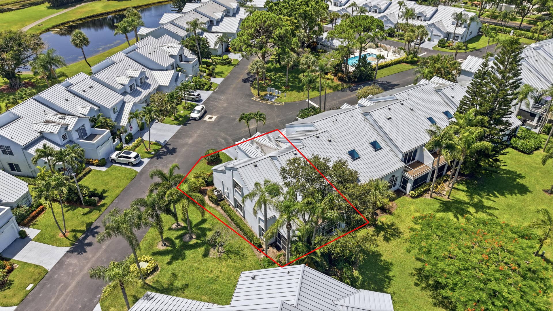 17070 Boca Club Boulevard, #1, Boca Raton, FL 33487 Aerial Red line