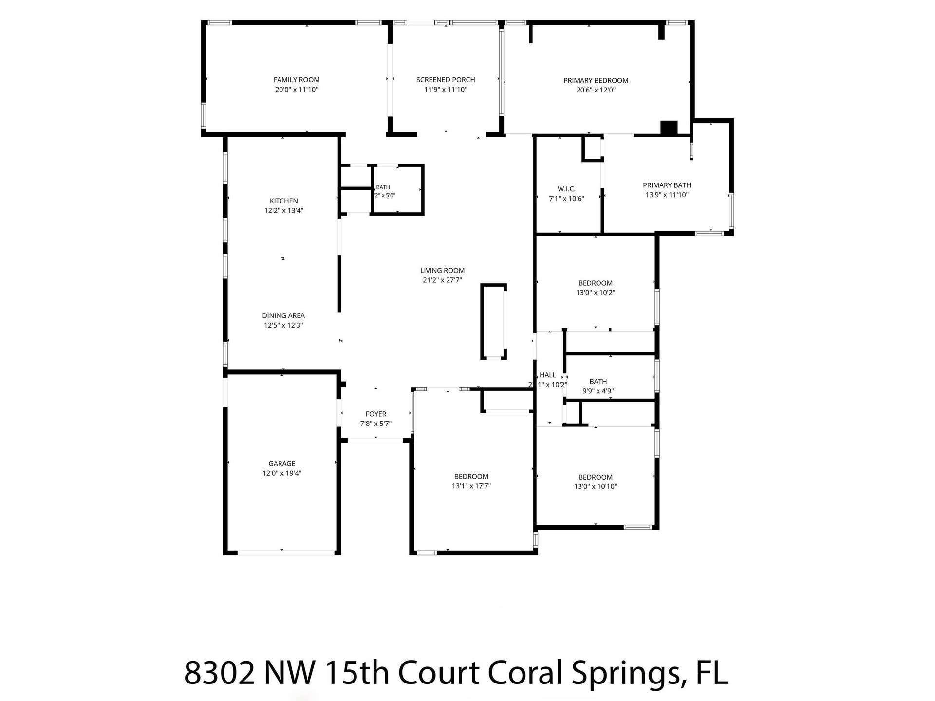 8302 NW 15TH Court, Coral Springs, FL 33071 Floor Plan