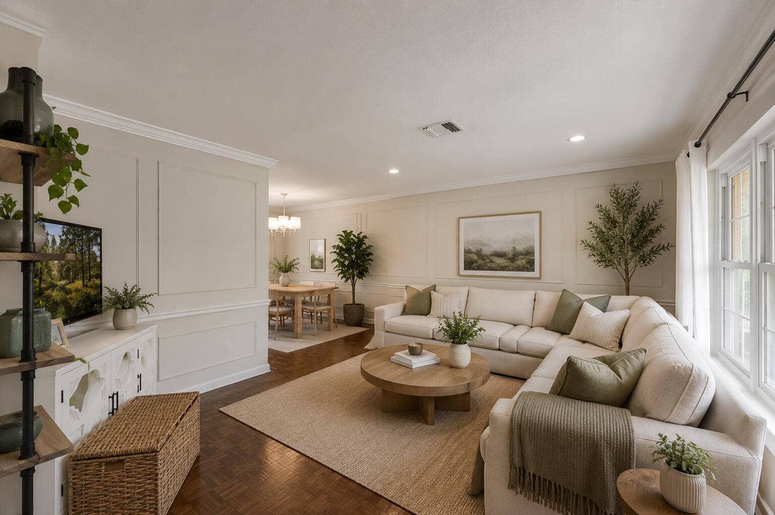 Digitally enhanced potential living room current floors