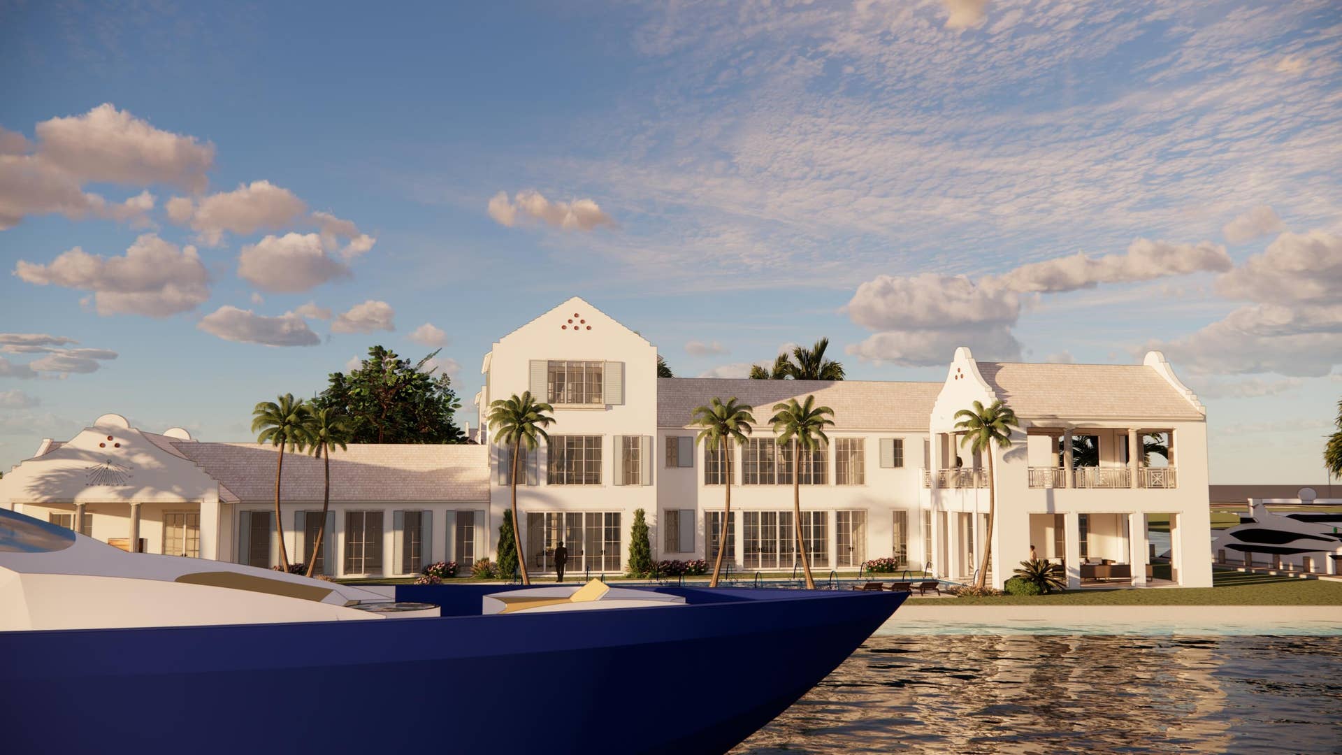 1000a Riviera Isle Drive, Fort Lauderdale, FL 33301 Rear 04 - Center w Boat