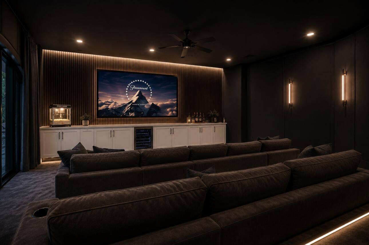 6041 NW 84th Terrace, Parkland, FL 33067 Theater room - virtuallt staged