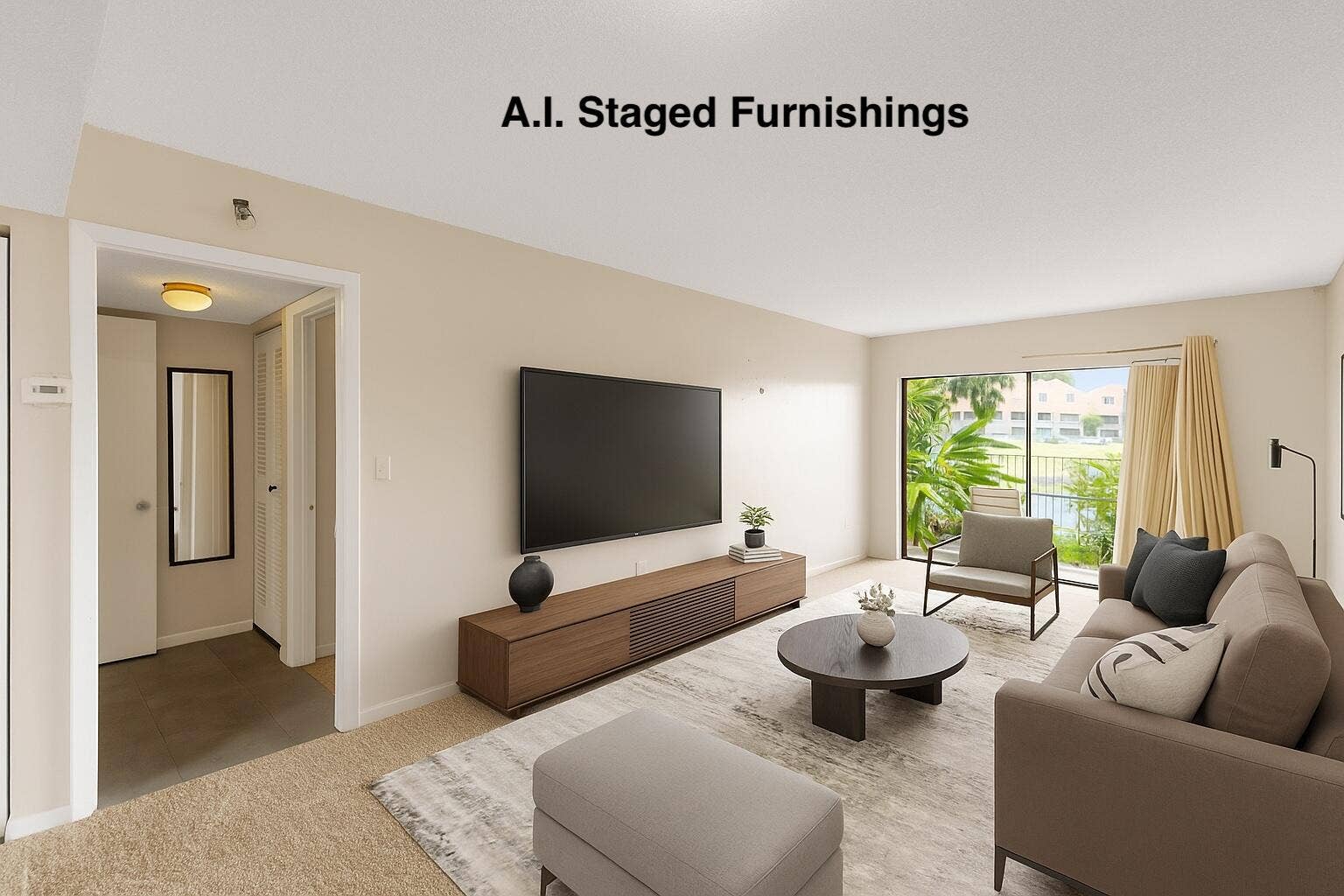 A.I. photo of furnishing suggestion for living room