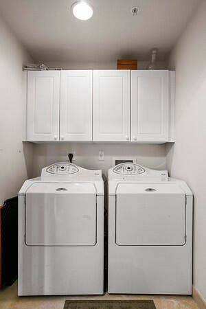 Separate laundry RM w/ full side by side Washer & Dryer