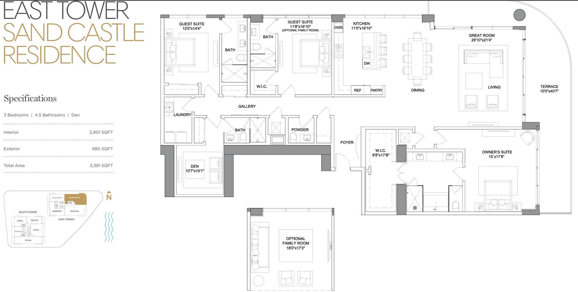 151 N Seabreeze Boulevard N, #Unit 504, Fort Lauderdale, FL 33304 Floor Plan Sand Castle