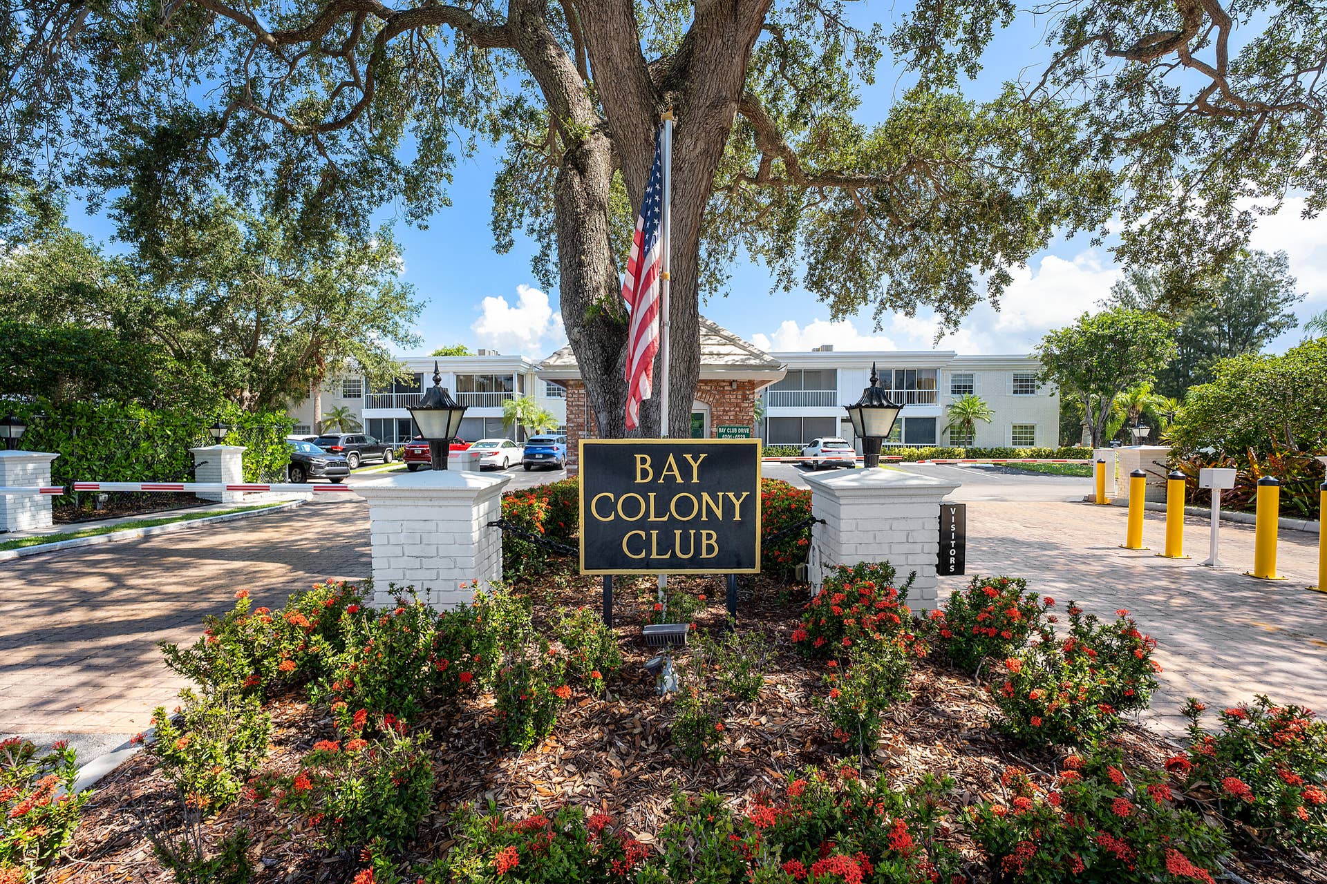 Front gated entrance into Bay Colony Club.