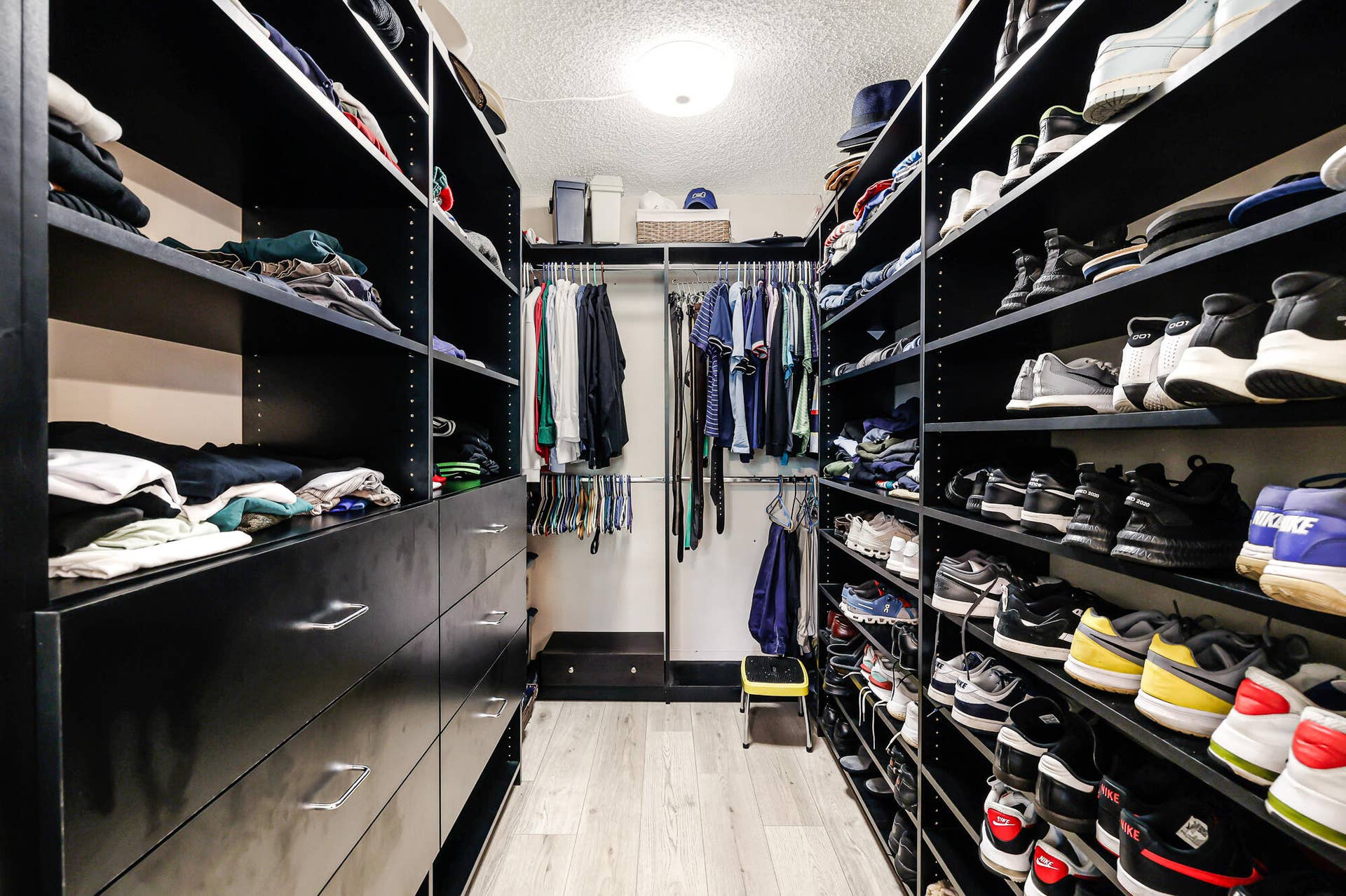 Primary closet with custom organizers