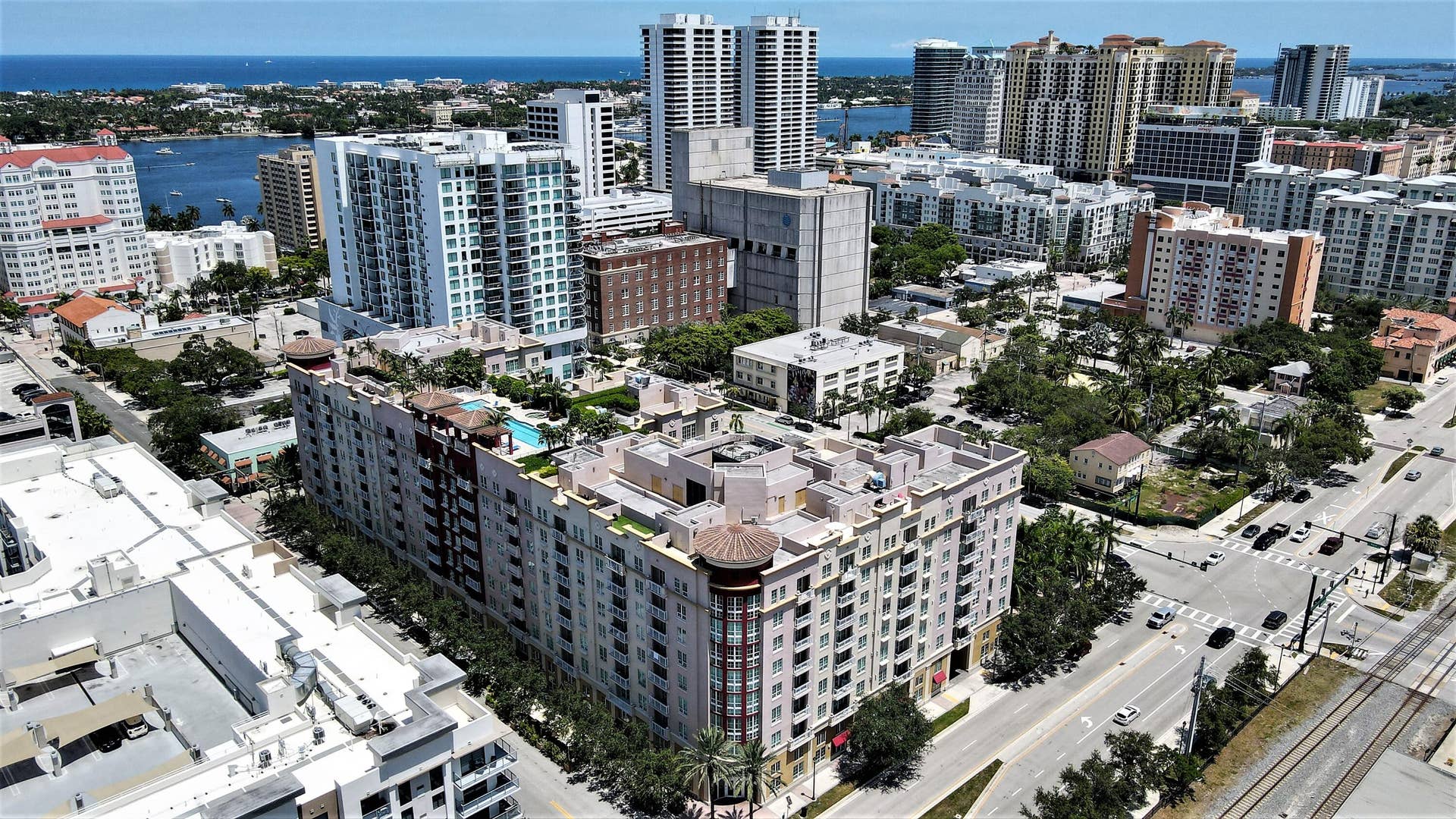 410 EVERNIA Street, #706, West Palm Beach, FL 33401 East Aerial View