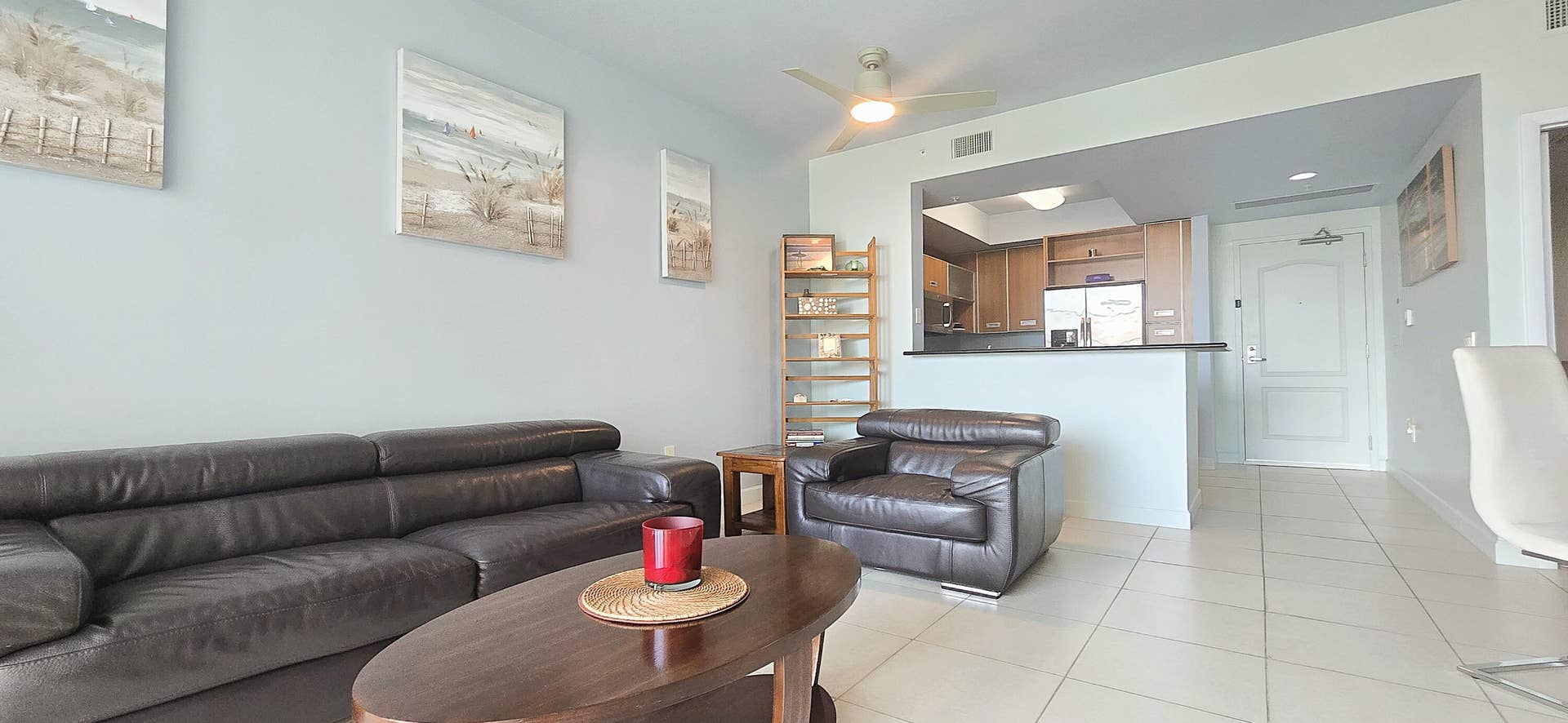 410 EVERNIA Street, #706, West Palm Beach, FL 33401 Living Room & Kitchen
