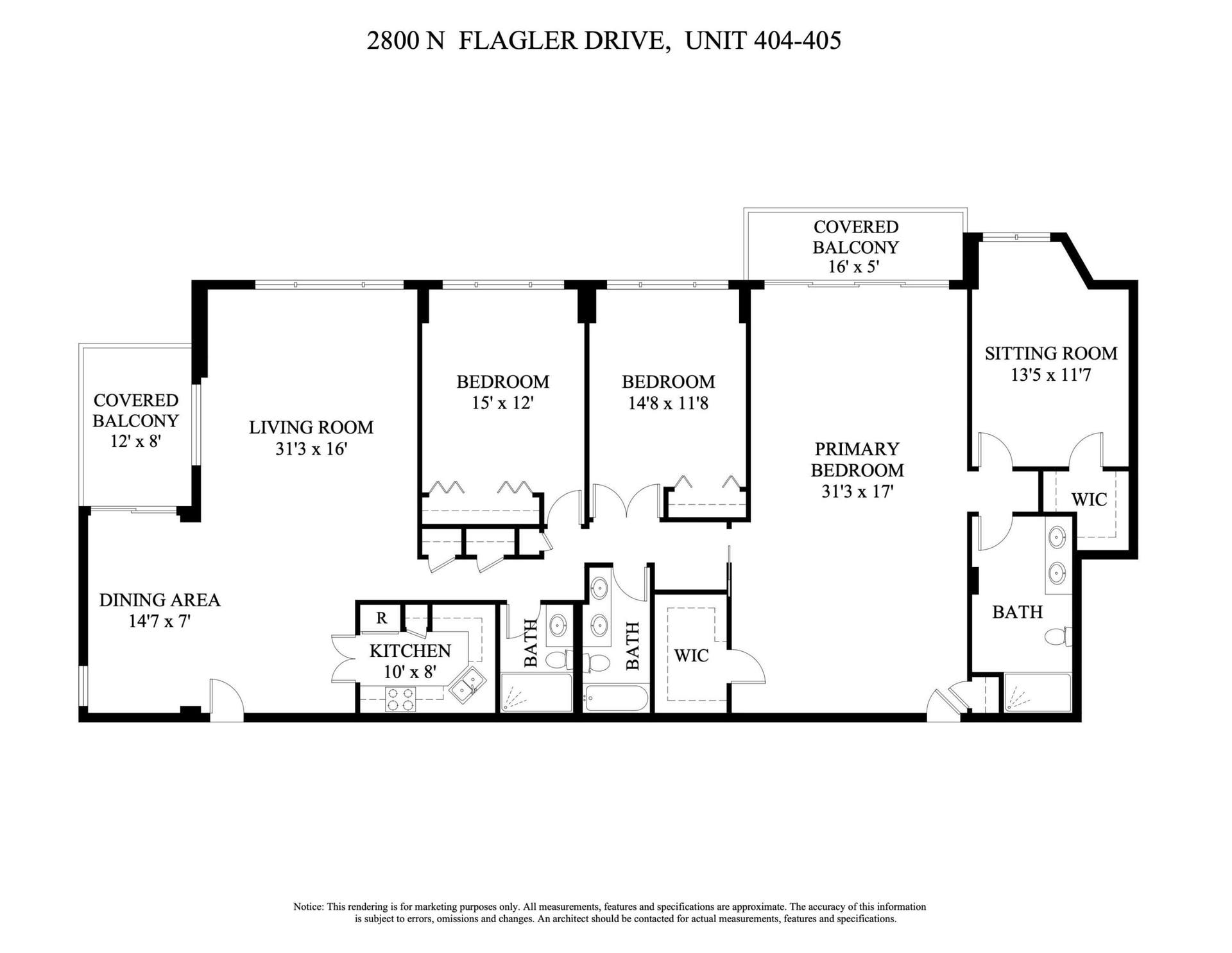 2800 N FLAGLER Drive, #404, West Palm Beach, West Palm Beach, FL 33407 2800 N FLAGLER DRIVE UNIT 404-405