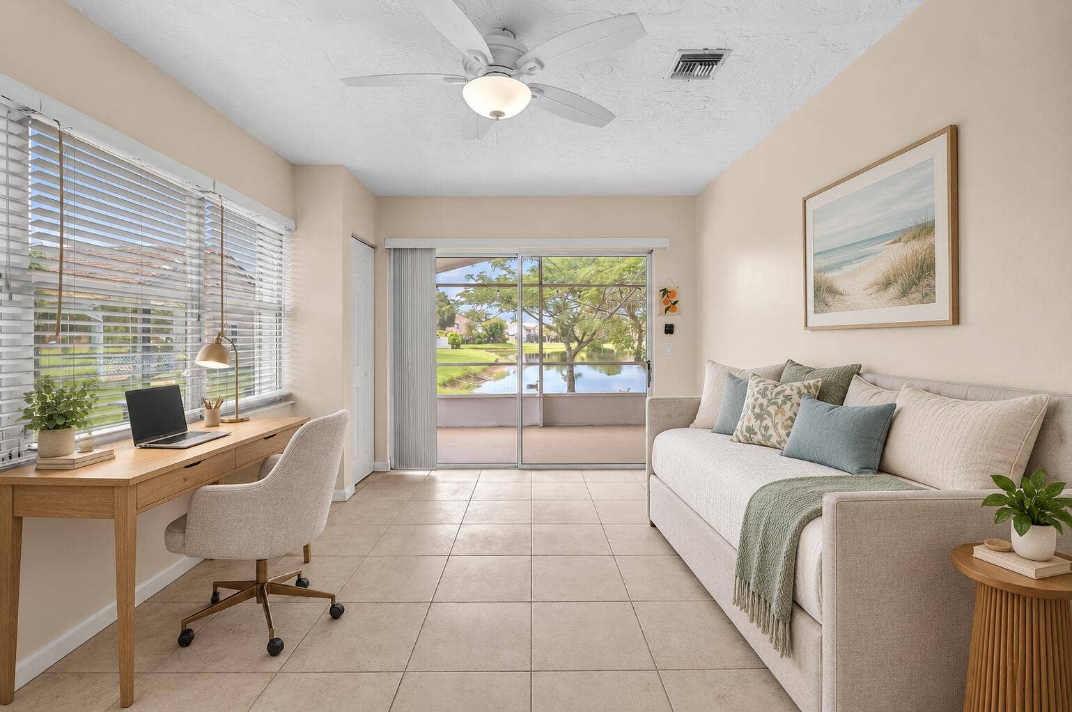 8576 WINDY Circle, Boynton Beach, FL 33472 AI generated furniture for the flex room/office,bedroom