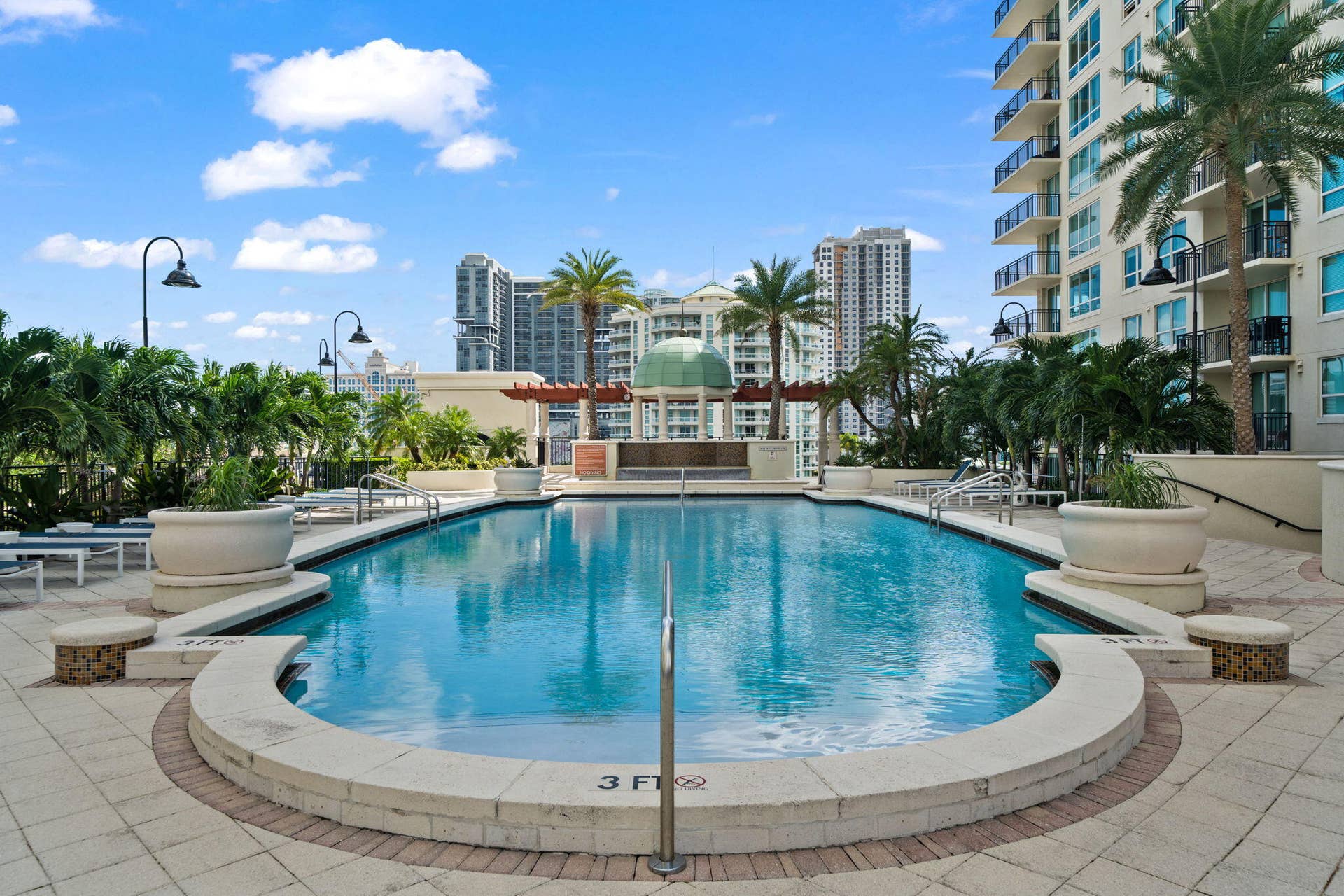 610 W Las Olas Boulevard, #115N, Fort Lauderdale, FL 33312 Heated pool surrounded by tropical landscaping, lounge seating & a resort-style sun deck.