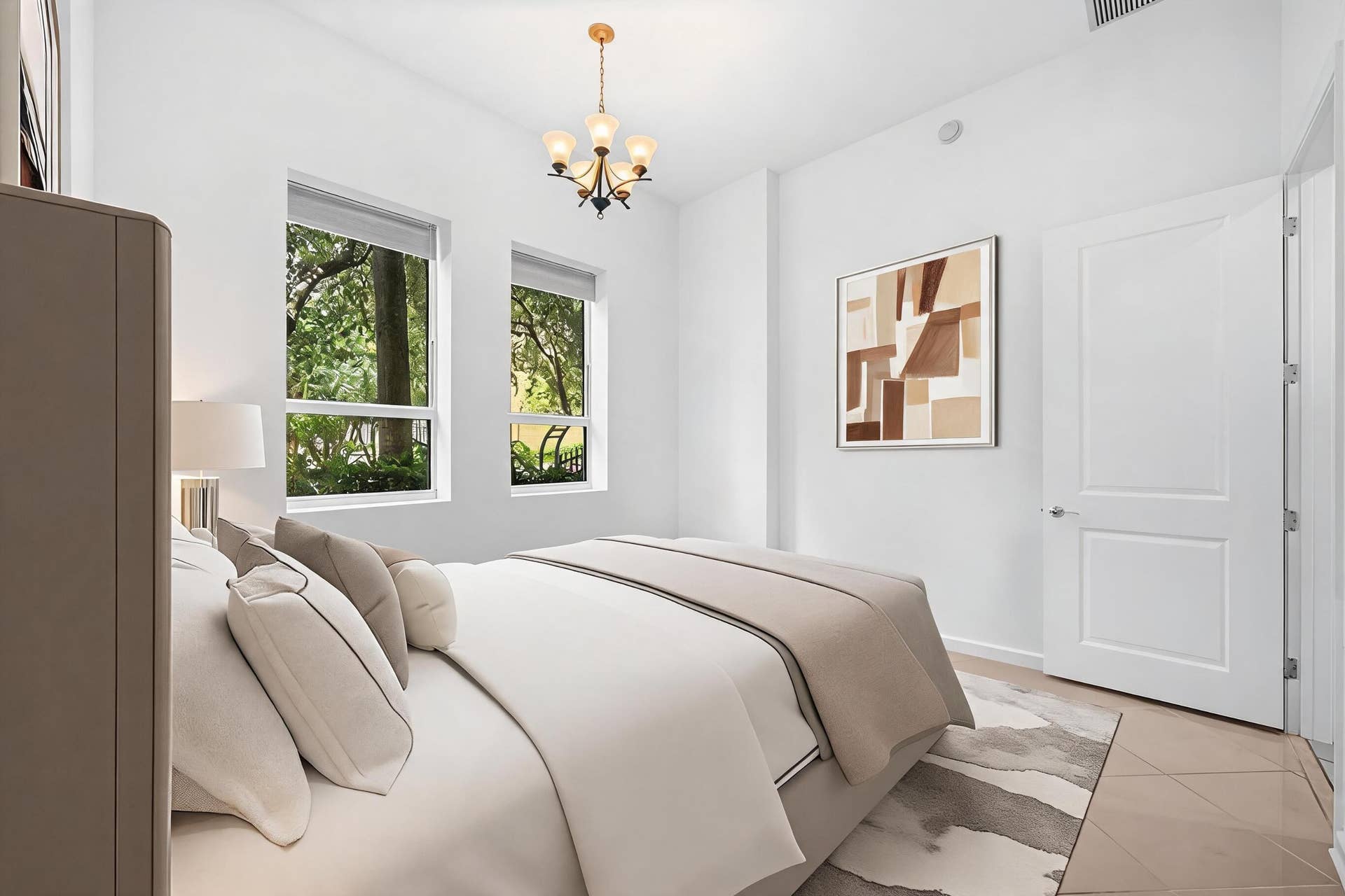 610 W Las Olas Boulevard, #115N, Fort Lauderdale, FL 33312 Additional bedroom view featuring dual windows, abundant natural light & tile flooring.