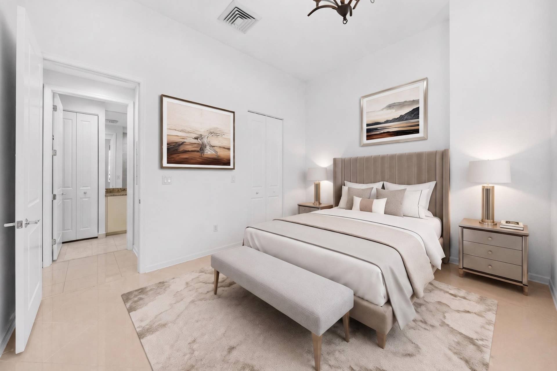 610 W Las Olas Boulevard, #115N, Fort Lauderdale, FL 33312 Alternate view of the generously sized bedroom showing ample space, a flexible layout & convenient access to the bath.
