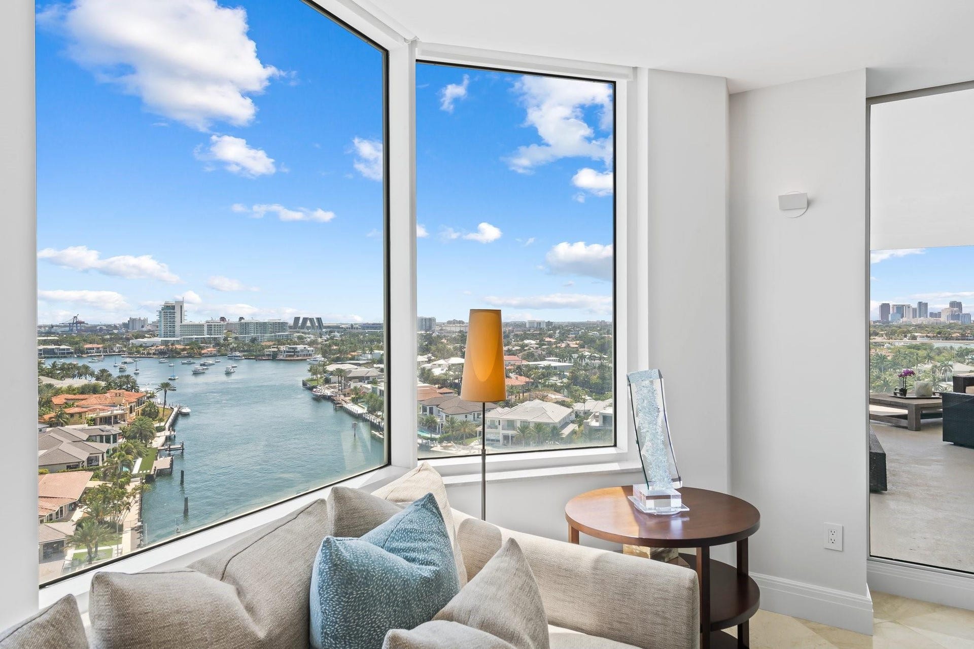 3055 Harbor Drive, #1403, Fort Lauderdale, FL 33316 Expansive floor-to-ceiling windows offer panoramic water and city exposures